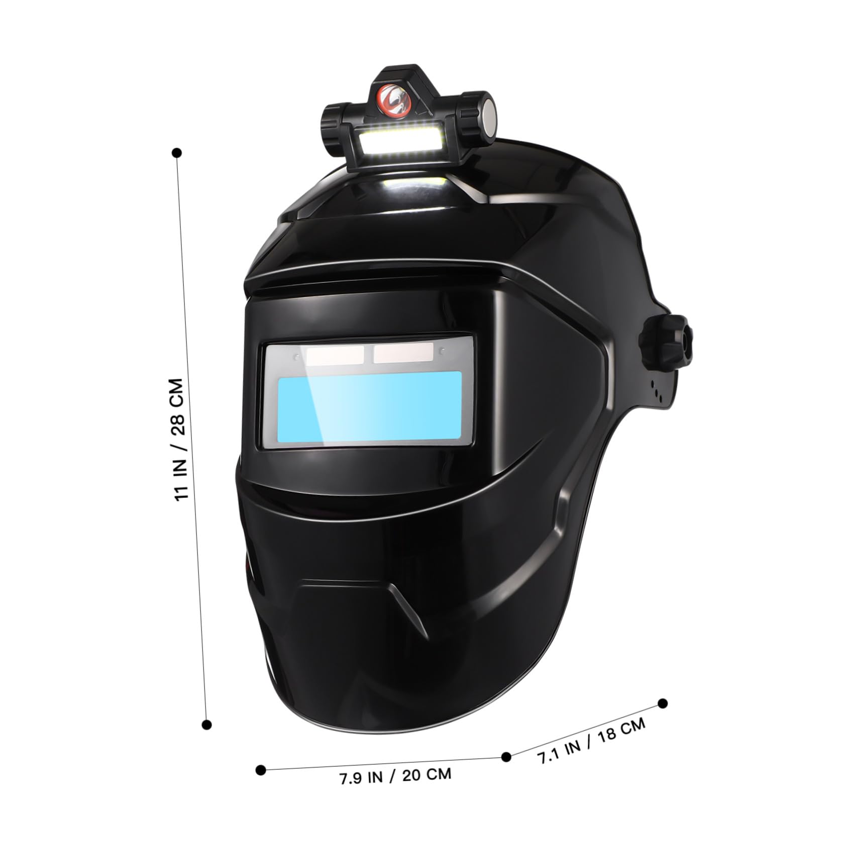 Casque de Soudage Monté Tête Écran Grand Format True Color, Cagoule de Soudage Portable à Énergie Solaire, Filtre Automatique Ajustable pour Protection Industrielle et Travail