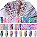 Duufin 200 Pezzi Nail Foil Transfer Sticker Adesivi Unghie Trasferimento Nail Art Foil Unghie Decalcomanie Nail Transfer Sticker per Unghie Decorazioni