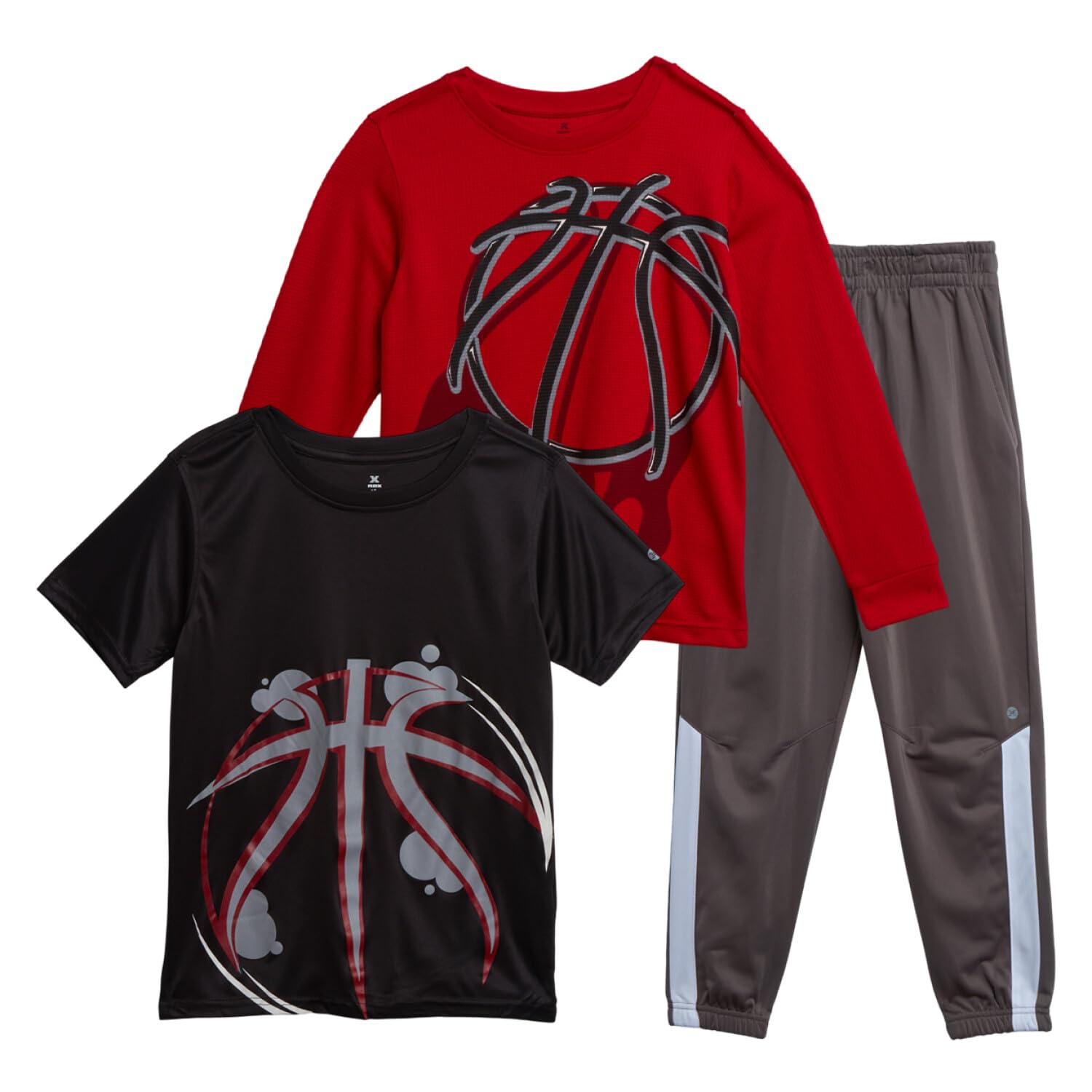 RBX Boys 3-Piece Long Sleeve Top, Short Sleeve Shirt & Jogger Sweatpants