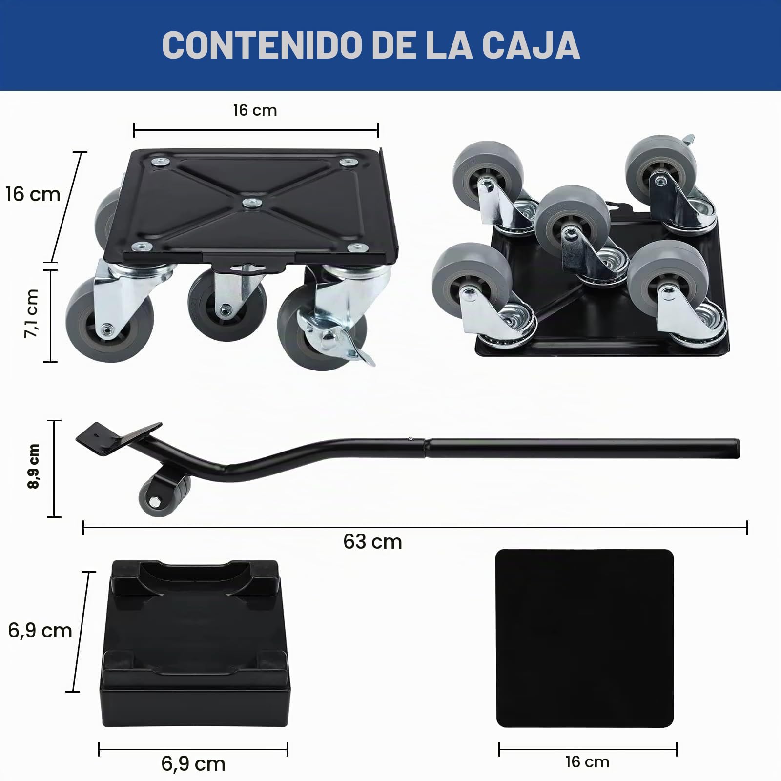 Transportador para Mover Muebles Pesados con Ruedas, Muy Resistente, Materiales, 600 kg, Ruedas para Muebles, Elevador Muebles 360° Ruedas Giratorias, Elevador de Muebles, Acero
