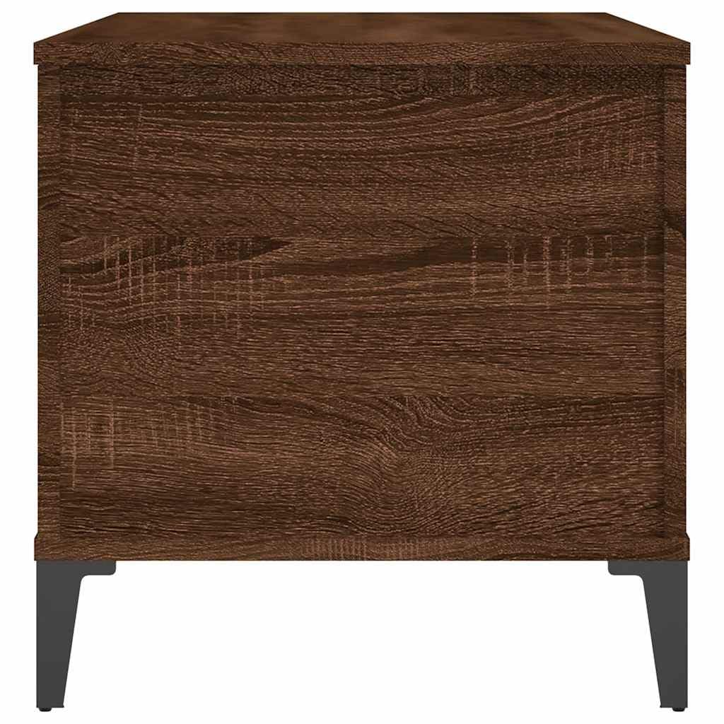 Stolik kawowy brązowy o wyglądzie dębu, 90 x 44,5 x 45 cm, materiał drewnopochodny z blatem o regulowanej wysokości, miejsce do przechowywania, trwałe wzornictwo, idealny do salonu, narożnika