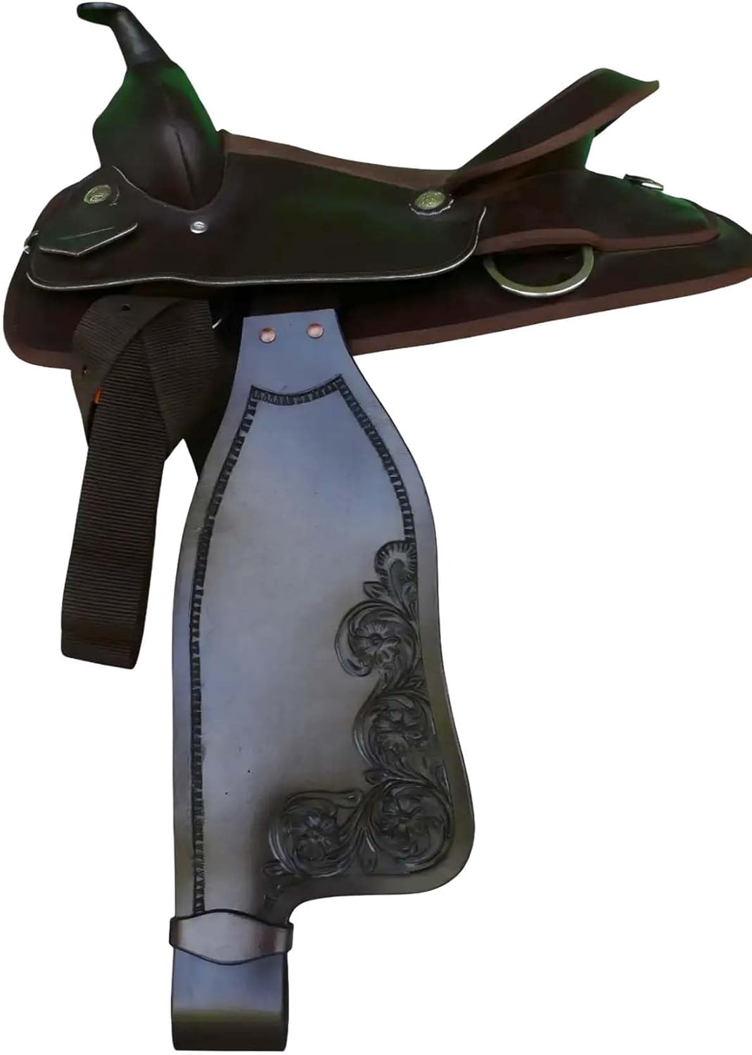 CHALLENGER Horse Western Adult Tooled Leather Replacement Saddle Fenders 52DBDT