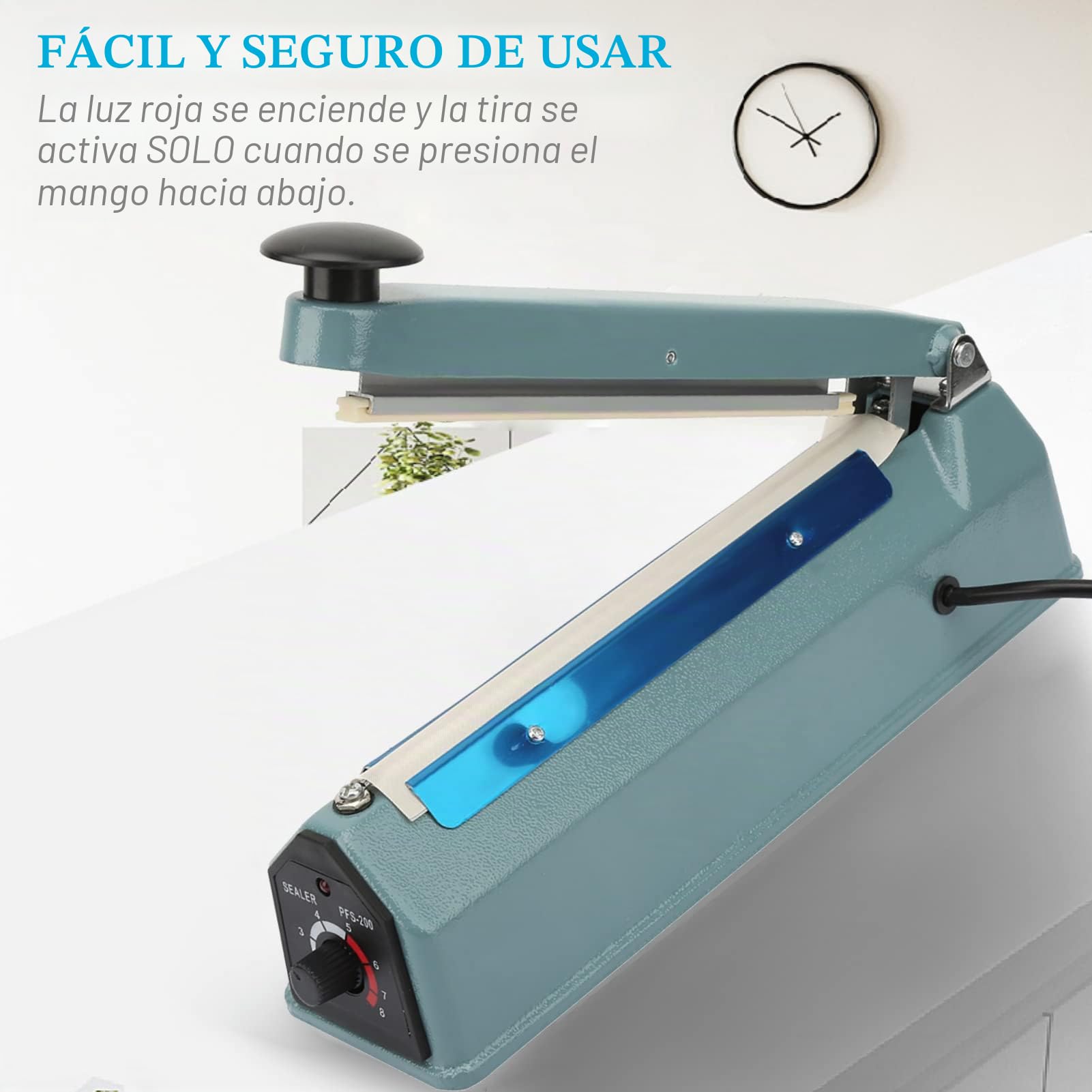 Máquina de sellado manual, Máquina de sellado manual de pulso de termosellado de metal de 8 pulgadas, Kit de herramientas de embalaje de bolsa más cercano EU Plug 220V