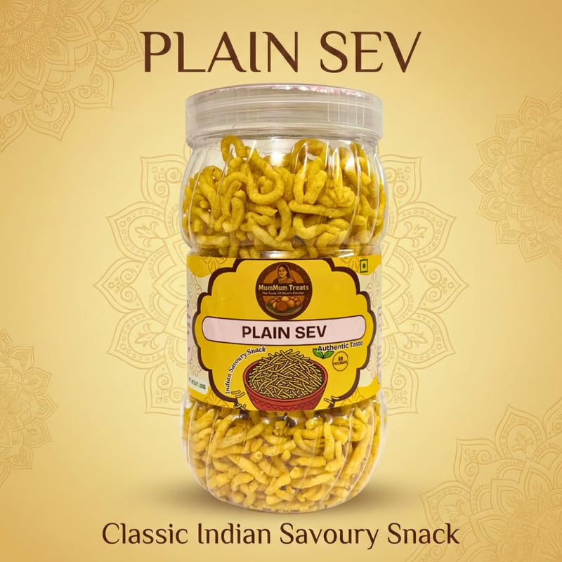 Image of MumMum Treats Plain Sev 200g | Crunchy Indian Namkeen | Traditional Savory Snack for Tea & Snacks Time