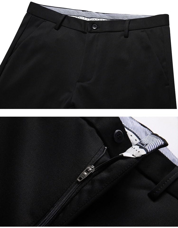 Men's Spring Autumn Trousers Stretch Business Pants Straight Leg Slim Fit Long Pants Casual for Men