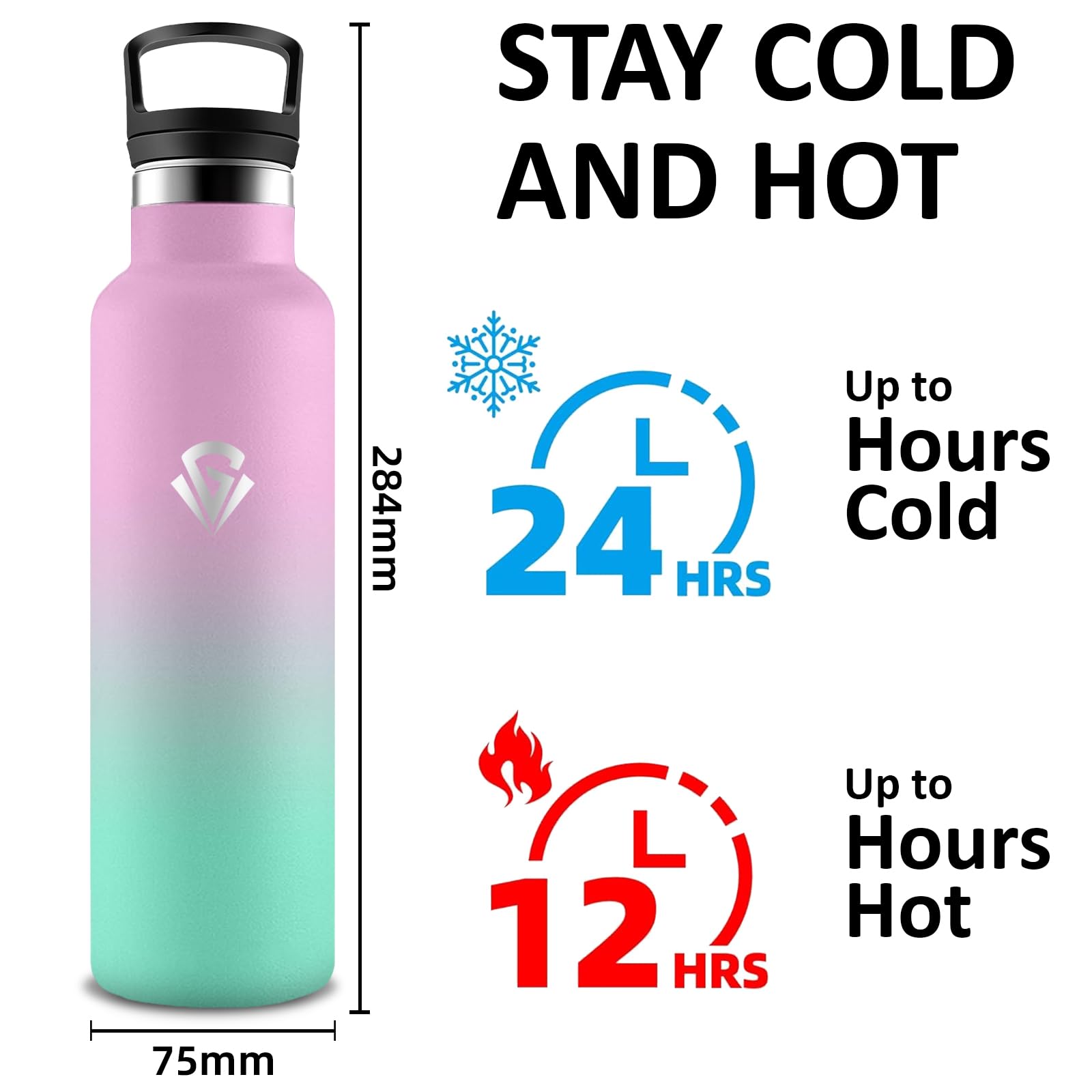 Borraccia Termica- 750ml- Bottiglia Termica, Borraccia Sportiva, Senza BPA, Bottiglia Termica Con Filtro e Cannuccia, Senza Perdite, Borracce per Campeggio, Viaggio, Fitness, Escursionismo