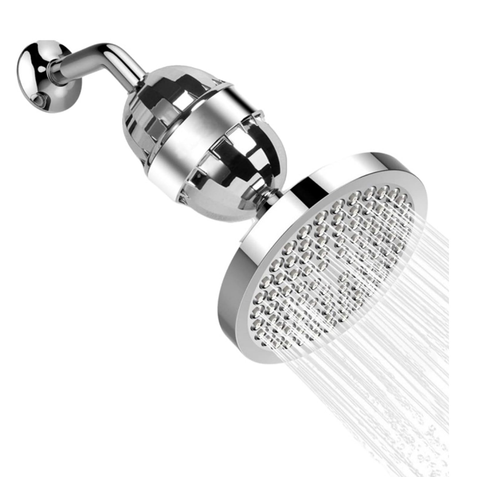 Alcachofa De Ducha con Filtro, Suavizante De Agua para Cabezal De Ducha Tipo Iluvia, Filtro De Cabezal De Ducha De Agua Dura De 10 Etapas, Alcachofa Ducha Exterior Redondo, Ducha Lluvia