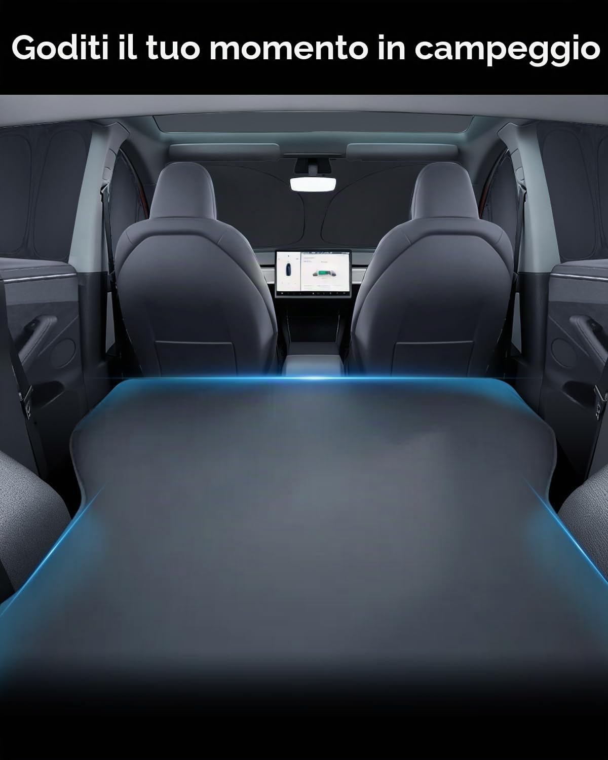 Protezione solare per auto, 8 pezzi per Tesla Model Y 2025-2026, design Juniper per parabrezza, finestrini laterali posteriori, set completo, tende per la privacy da campeggio, protezione UV
