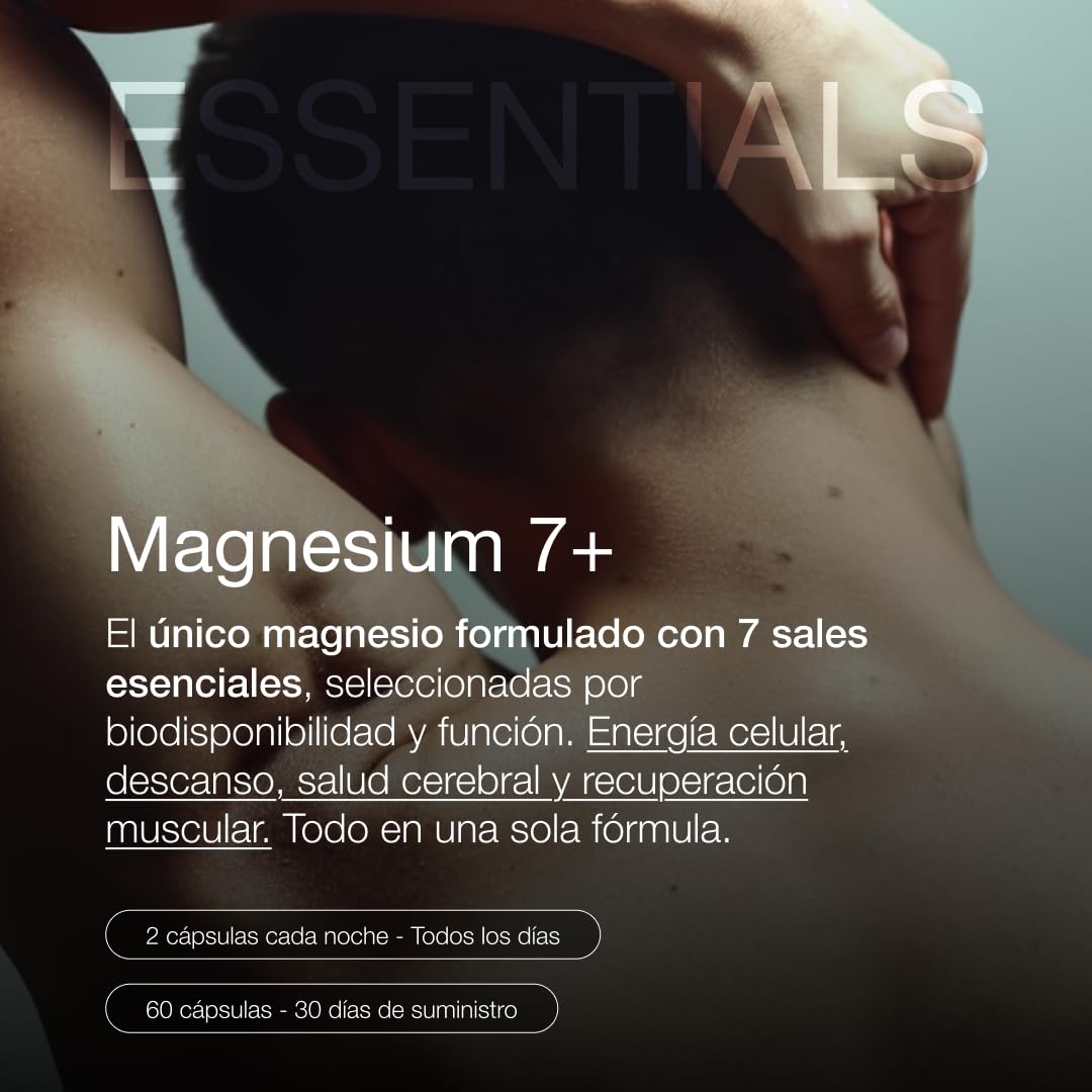 ZZEN Magnesium 7+ Magnesio Complex de 249 mg con Bisglicinato, Malato, Citrato, Carbonato, Taurato, Glicerofosfato y Gluconato, 60 Cápsulas Aptas para Veganos y Libres de Gluten