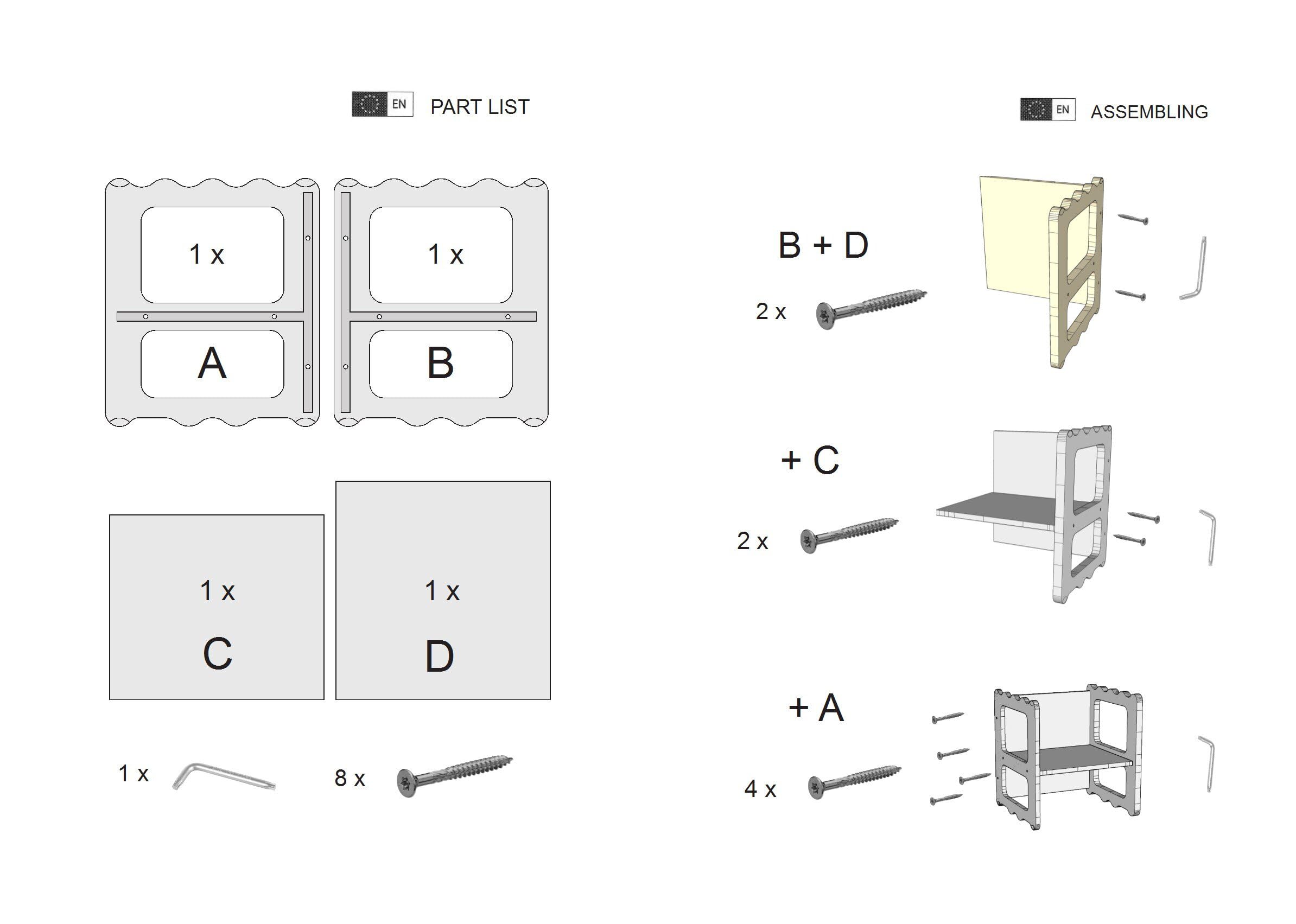 LATRANS Tabouret réversible pour enfants - Chaise avec 3 hauteurs d'assise - Tabouret multifonction en bois pour bébé (1)