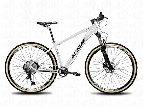 Bicicleta Aro 29 KSW XLT 100 cabos Interno Trilha 1x12v Pedivela Coroa Unica Ponta Quadrada Cubos Cassete 11/50D Garfo de Suspensão Freio Hidraulico