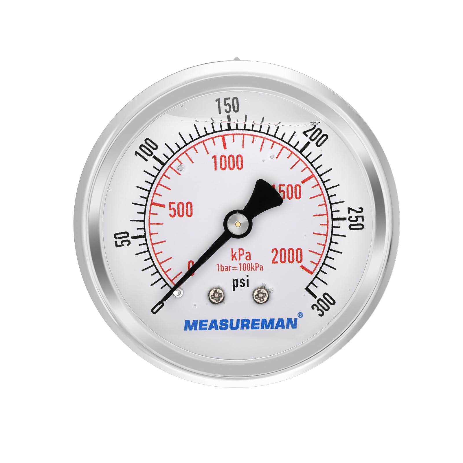 MEASUREMAN Pressure Gauge - 0-10000psi Stainless Steel -15