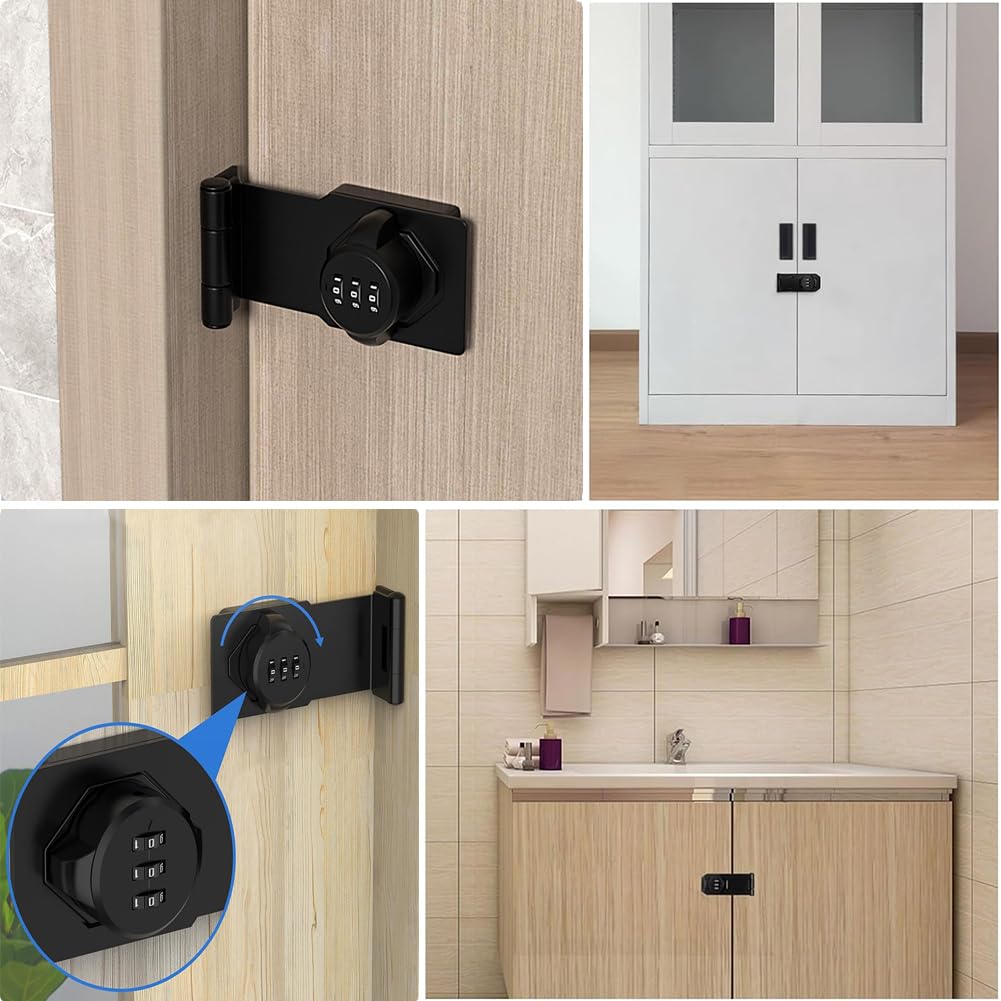 Serratura con password per armadietto, serratura a 90 gradi, serratura a combinazione per armadietti, serrature con viti e colla, serratura senza chiave per camere da letto, esterni, giardino, bagno,