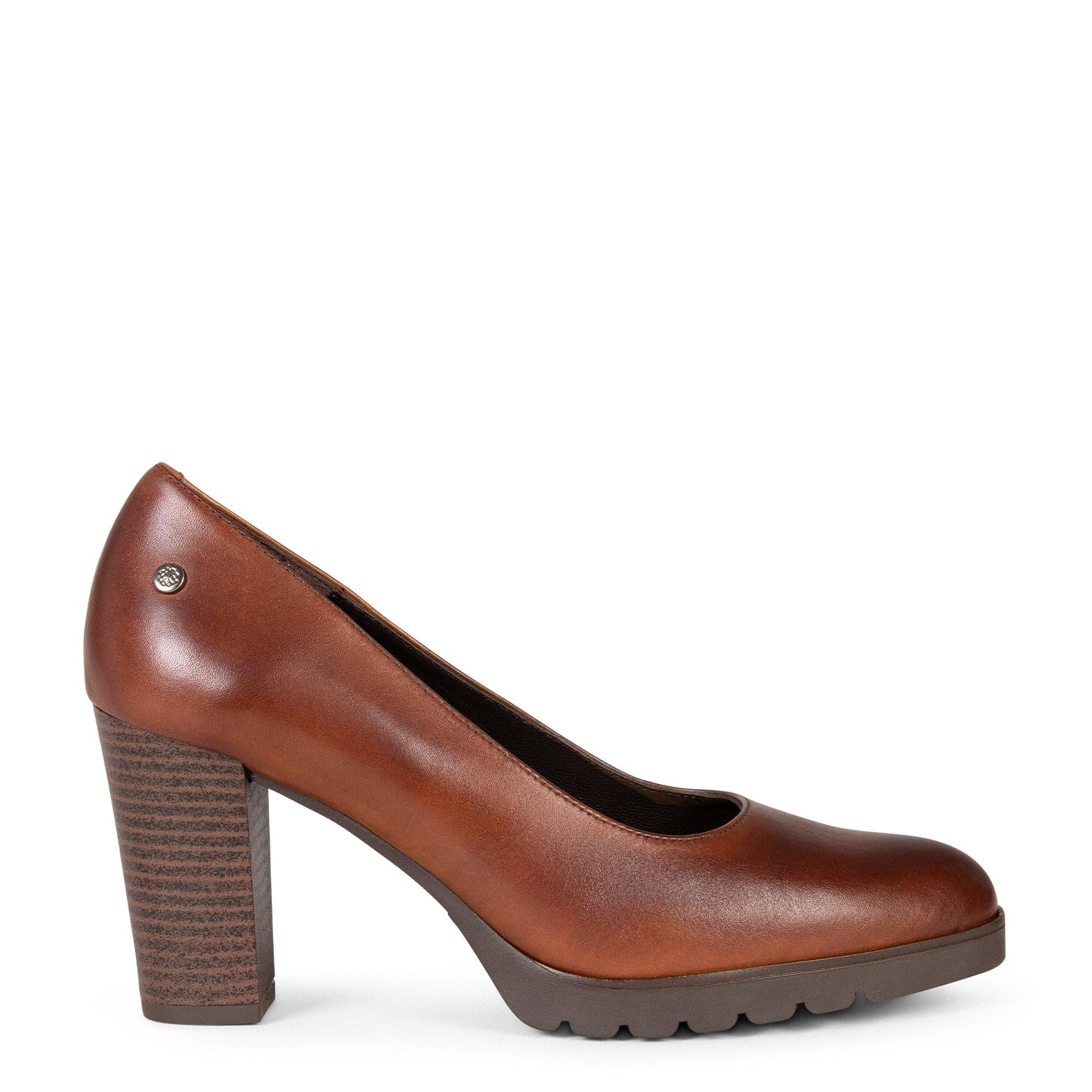 miMaO, Zapatos de tacón Ancho de Piel para Mujer, Salones cómodos con Plantilla de Gel, Elegantes para Oficina, Eventos y Uso Diario, Fabricados en España