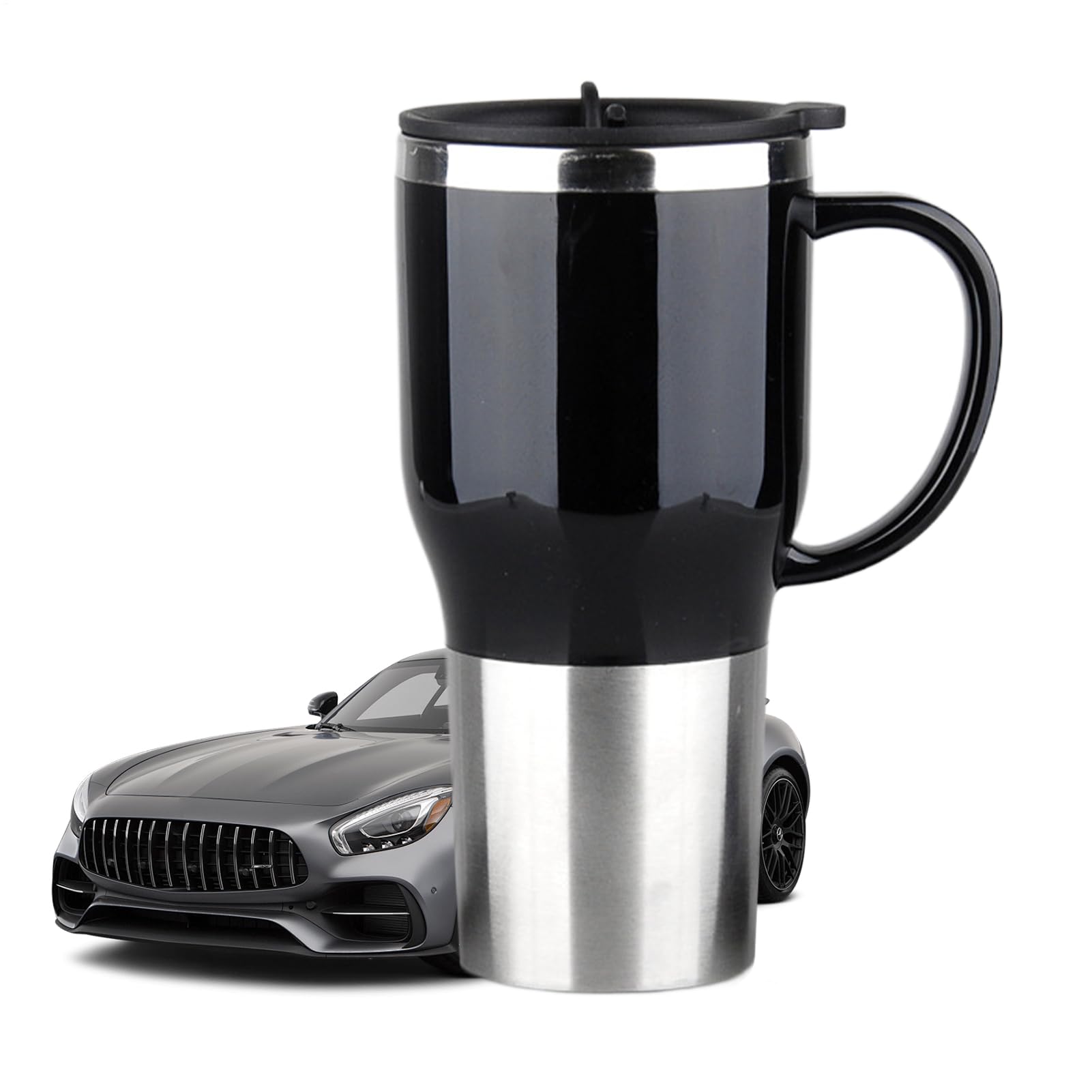 Hervidor de agua para coche, hervidor de agua portátil de 12 V | elegante taza de té de café con asa, 450 ml para hacer té y café