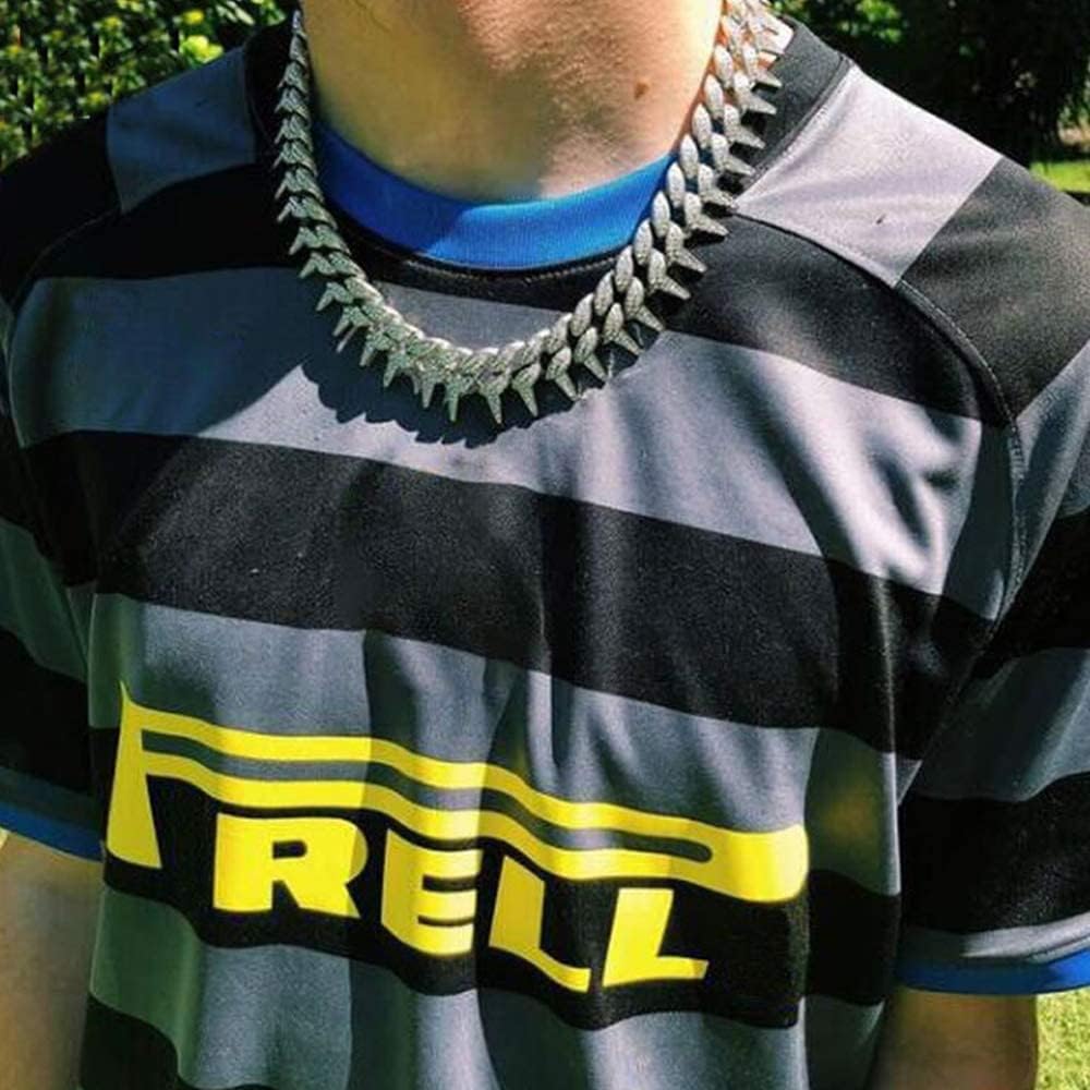 Apzzic 25mm Heavy Iced Out Miami Eagle Wings Cuban Link Chain Gold Plated Hip Hop Bling Full CZ Lab Diamond Choker Necklace Bracelet for Men Women