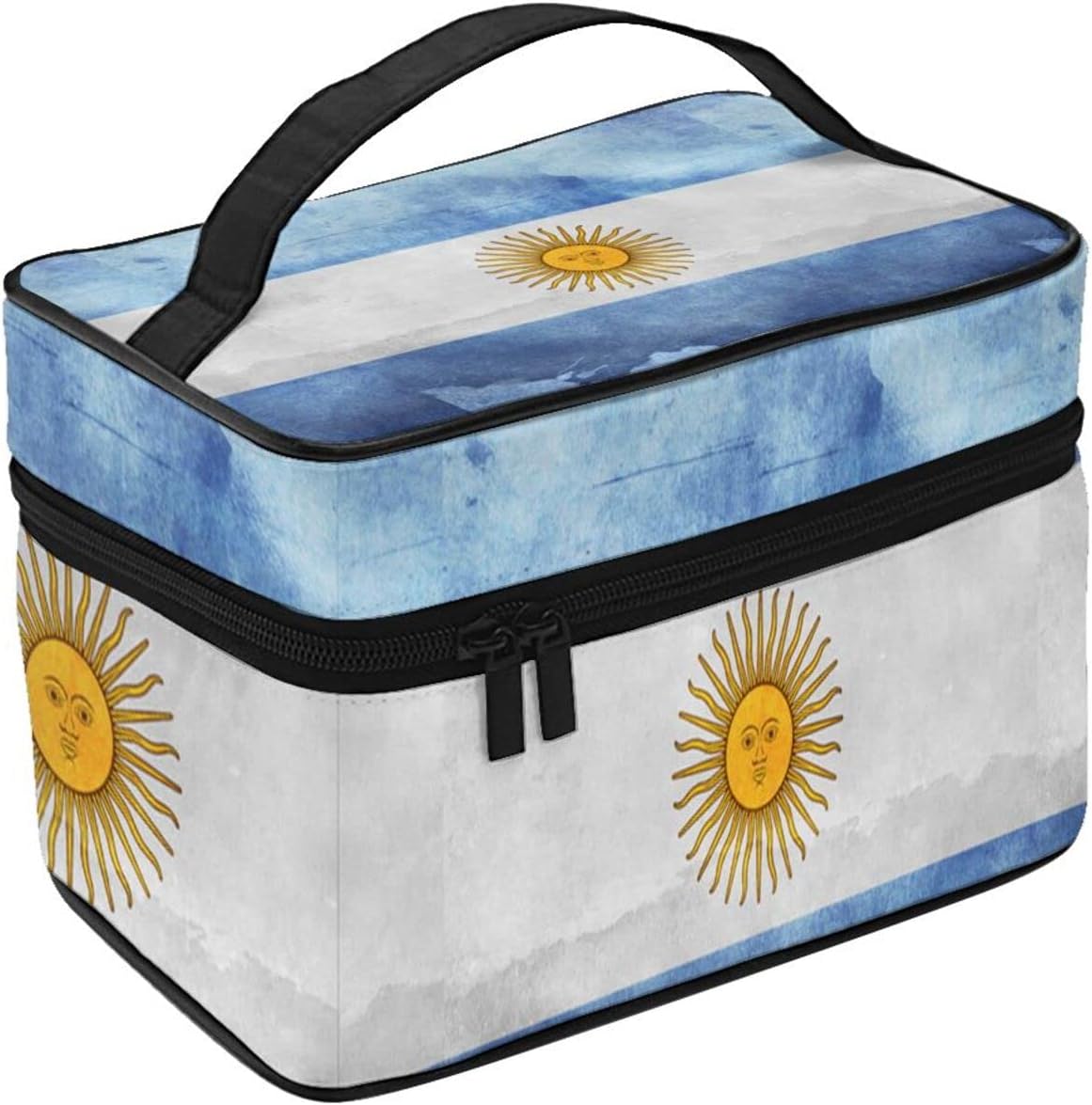 Cosmetic Bag Organizer Argentina Flag Retro Travel Makeup Case Toiletry Bag With Handle : Beauty & Personal Care