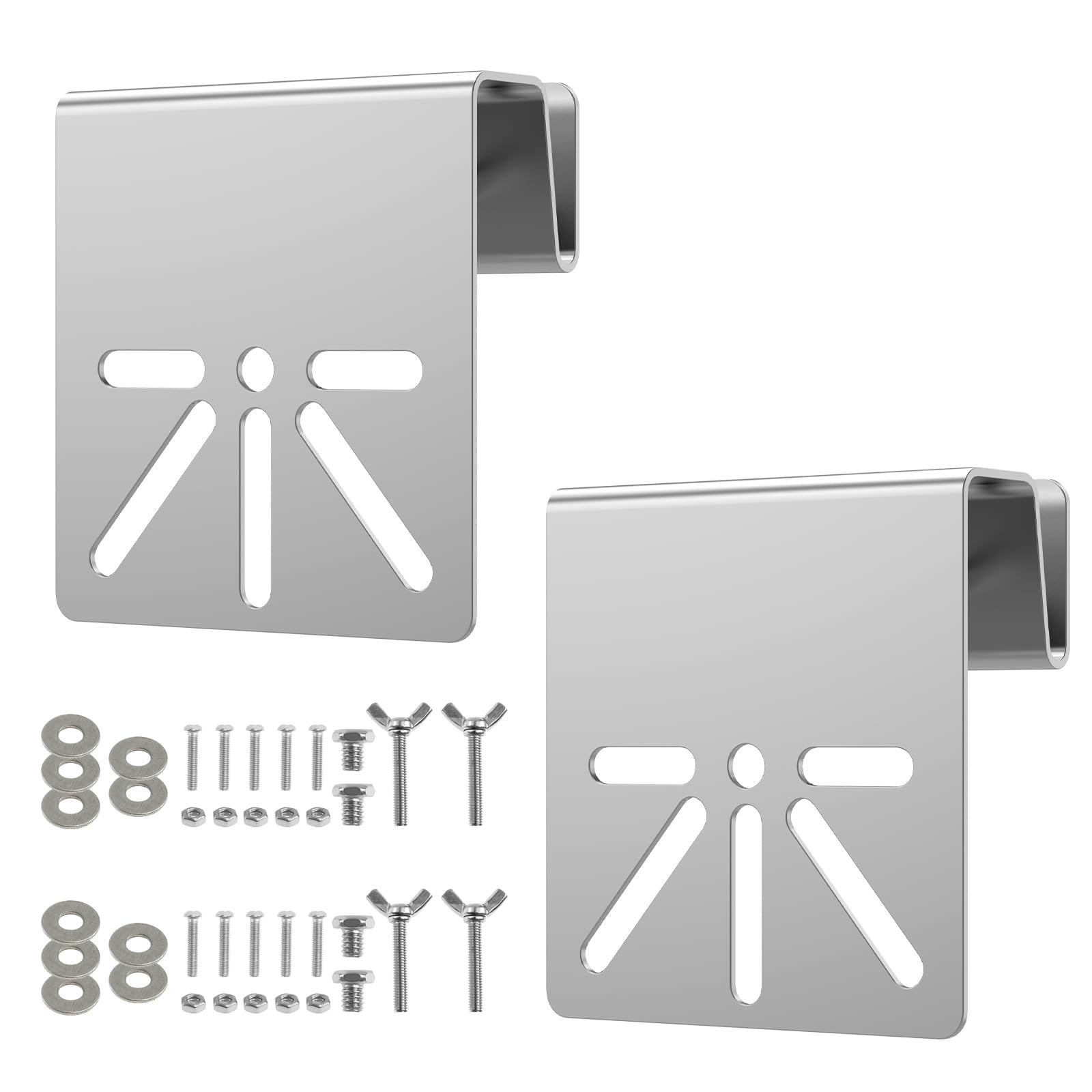 Yjqxmyu Silver 2Pcs Stainless Steel Gutter Mount Bracket With Mounting Screw, Solar Security Camera Holder Weather Compatible With Ip Ptz Camera Dome Models In Any Environment