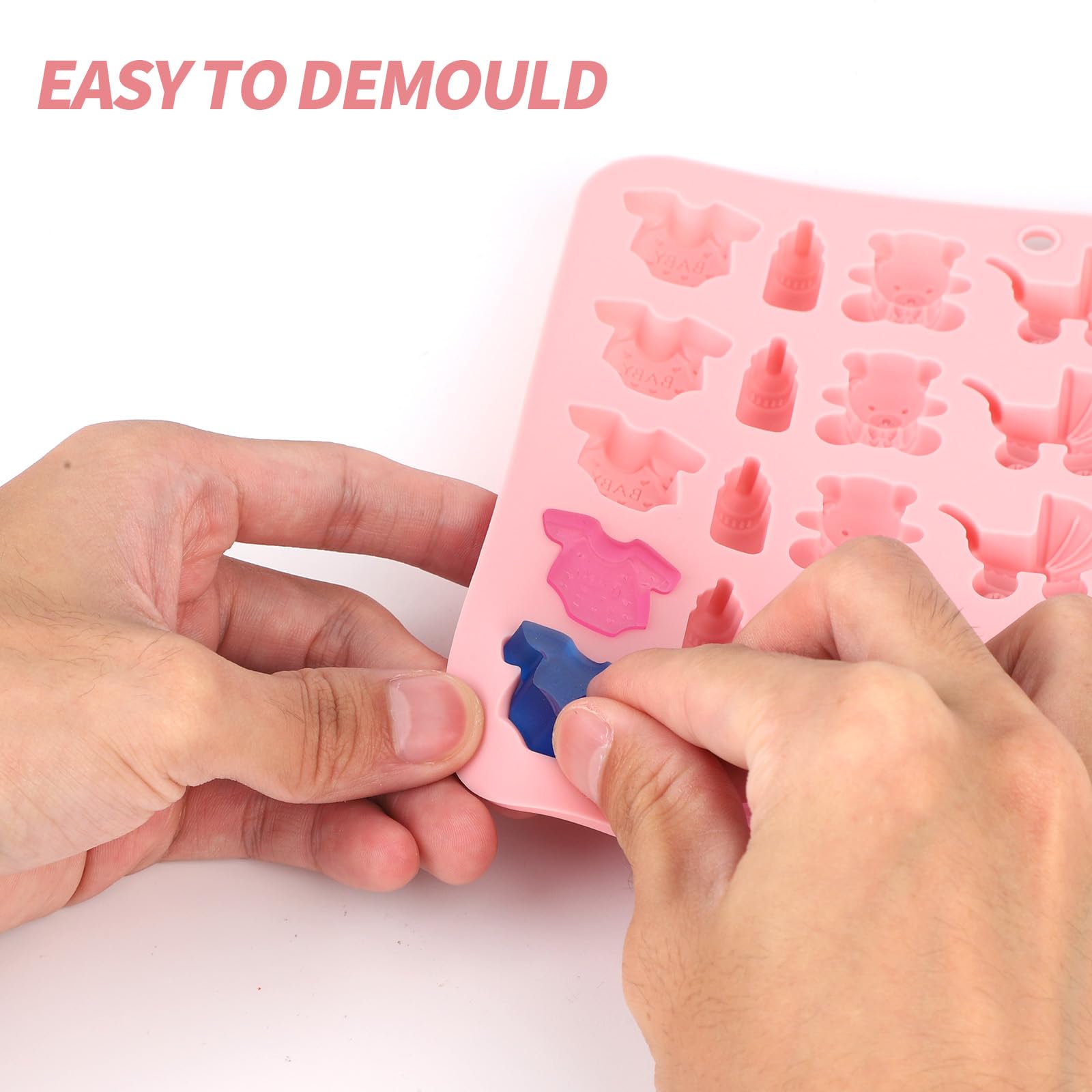 MINFEIDMS Stampo in silicone a forma di orso, per baby shower, decorazione di torte di zucchero, cupcake, pasta di gomma, caramelle, argilla polimerica