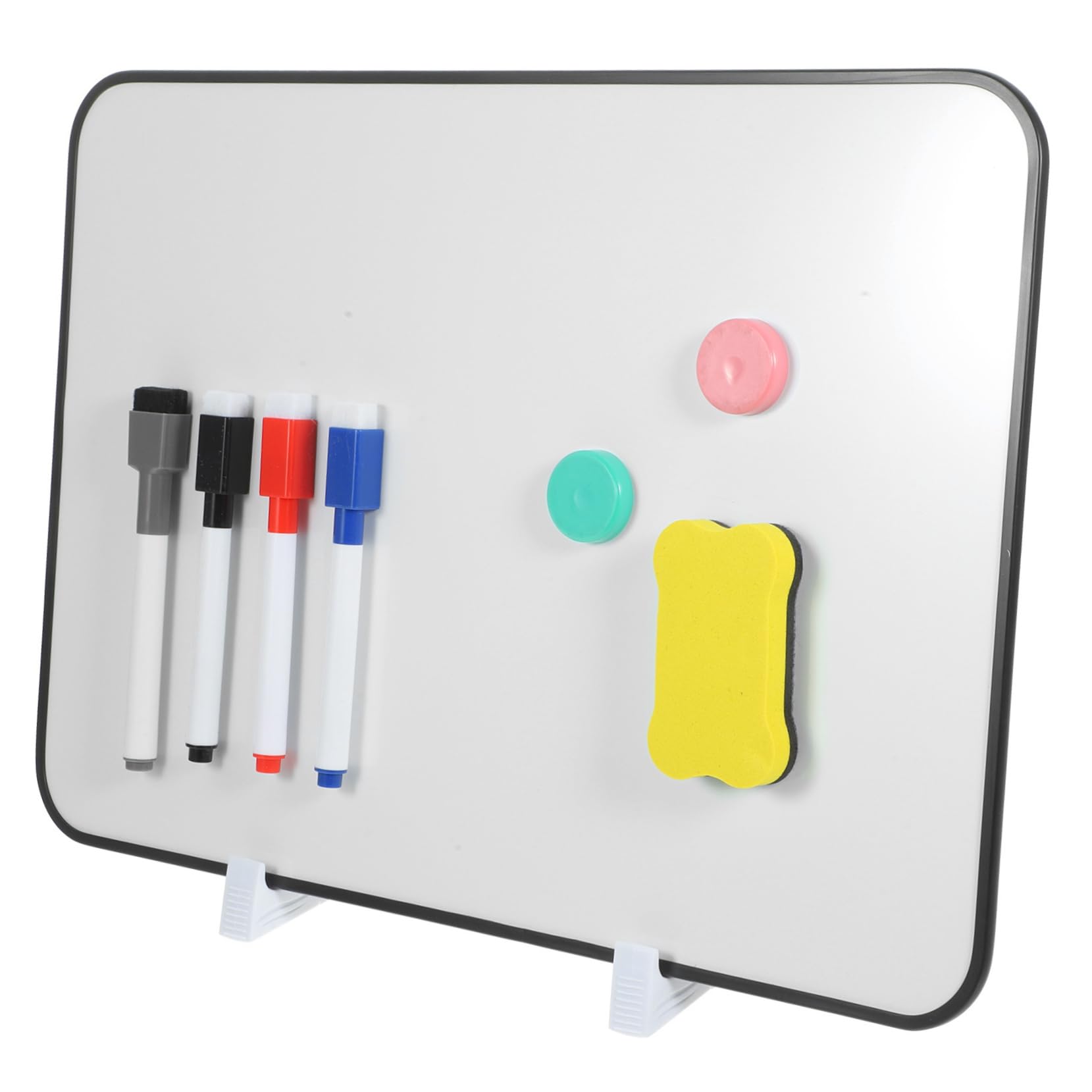 Doppelseitiges Whiteboard 1 Satz aus Kunststoff und Metall, Weiß