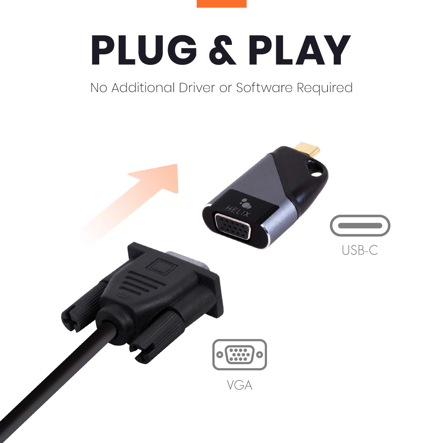 Helix Mini Adaptateur Porte CLE USB-C vers VGA