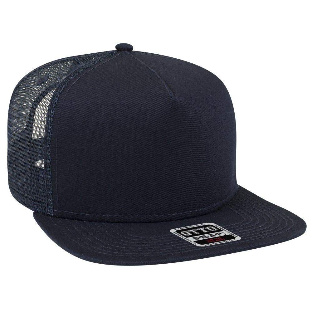 OTTO Square Flat Visor SNAP 5 Panel Mesh Back Trucker Snapback Hat