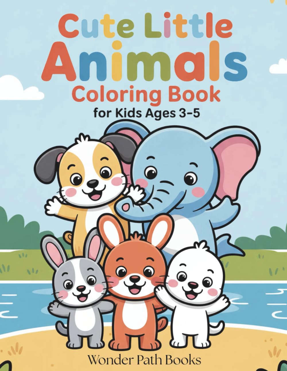 Cute Little Animals Coloring Book for Kids Ages 3–5: Simple & Adorable Coloring Pages