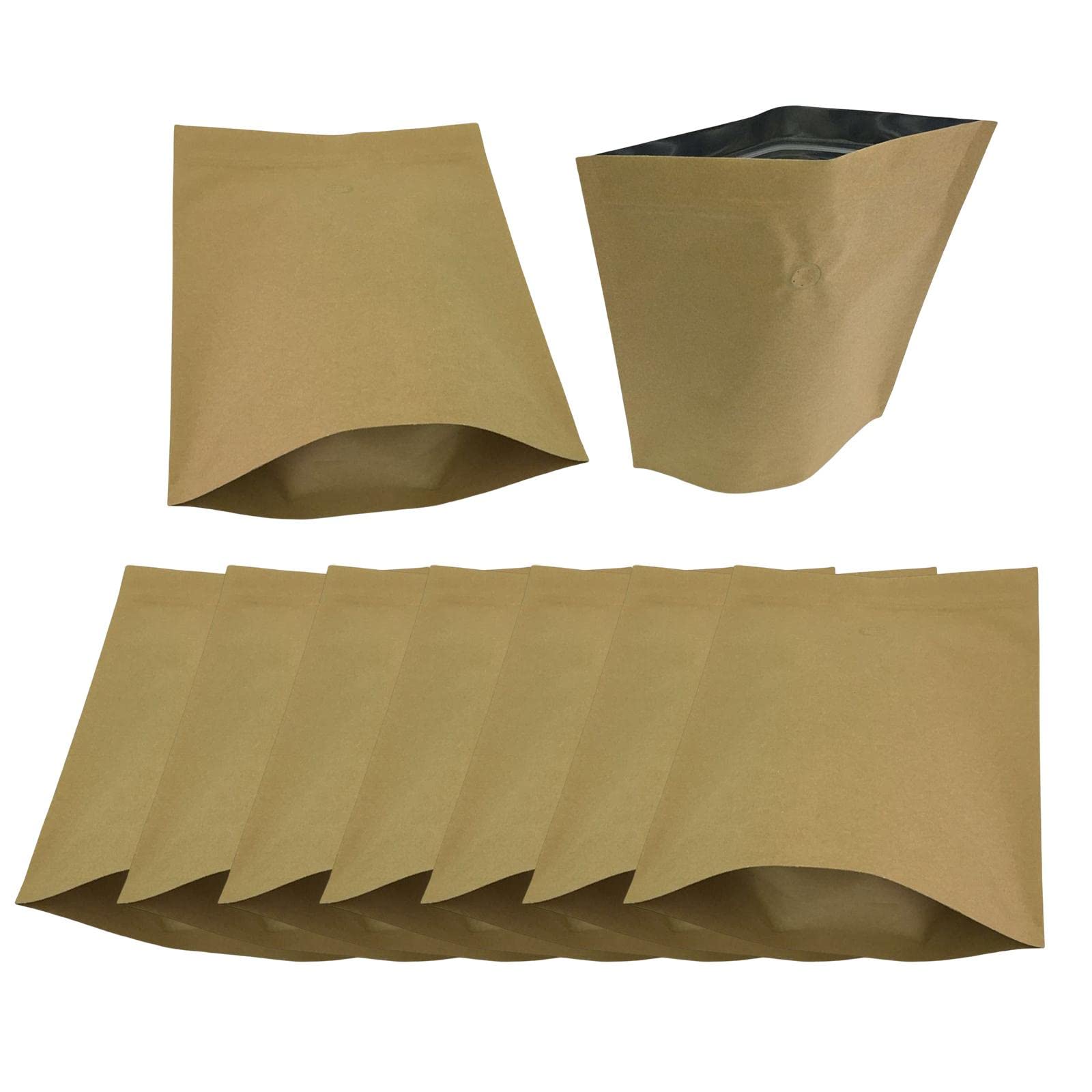 10Pcs Brown Bags Organizer Resealable Pocket Food Pouch for Shop Store Snack 22x32cm-image-32