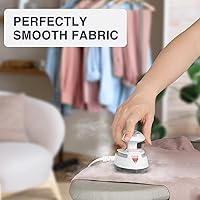 Vista 4 de BEAUTURAL Mini plancha de vapor de viaje para ropa con doble voltaje, control de temperatura, suela antiadherente y almacenamiento de cables, ideal