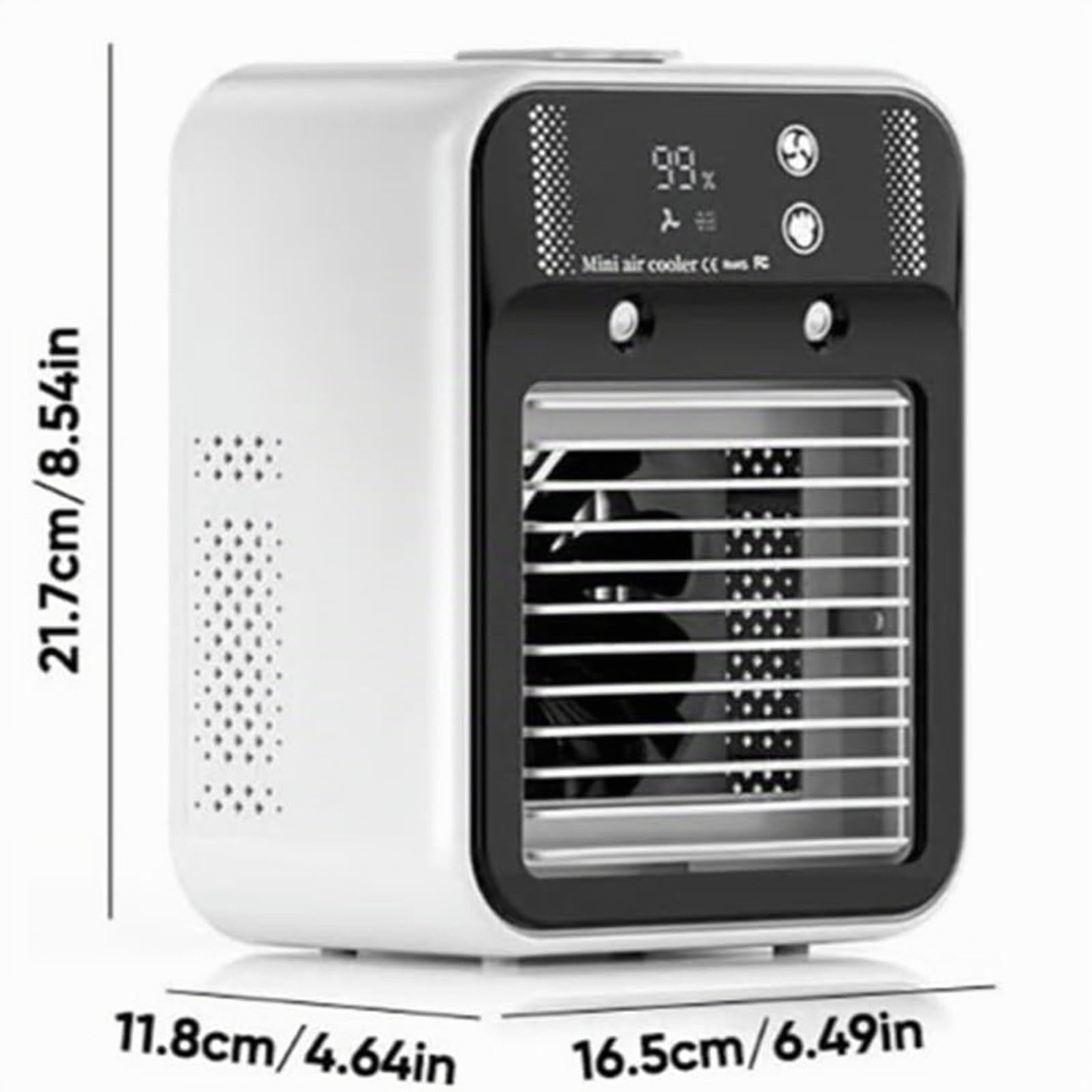 Mobile Klimaanlage ohne Abluftschlauch, Tragbare Mini Tisch Klimagerät, Luftkühler mit Wasserkühlung Leise, Ventilator mit Kühlung, Portable Air Conditioner, Air Cooler, Verdunstungskühler Raumkühler