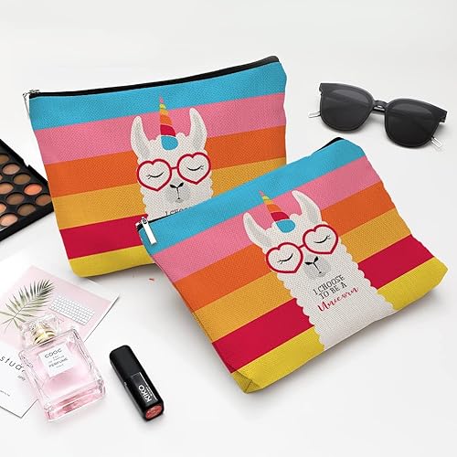 Miniatura 5 de Pequeña bolsa de maquillaje para monedero, bonita lona impermeable, bolsas de cosméticos para mujeres, con cremallera, bolsa de aseo de viaje,