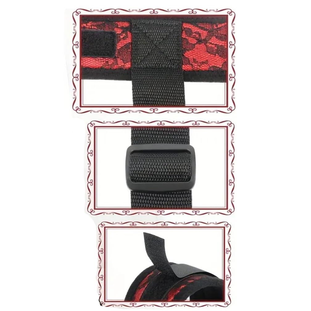 HAZURE Rêštráints Accessorio per Coppia da Donna Giocattolo Regolabile Sexy in Pelle, Gioco Cosplay con Benda sugli Occhi, Rosso