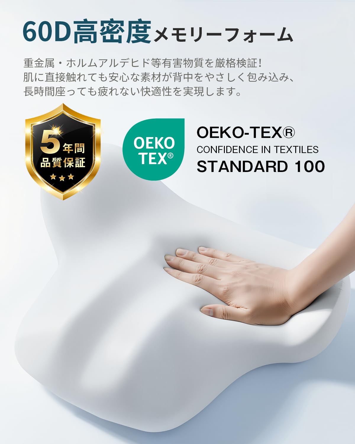 車 クッション オフィスチェア ランバーサポート 腰クッション 【低反発 スペースメモリーフォーム】人間工学 腰サポート 体圧分散 全シーンで腰を守り オフィス ドライブ 出張 旅行 勉強の長時間着座も無負担 日本語取扱説明書 KB-BK - 5