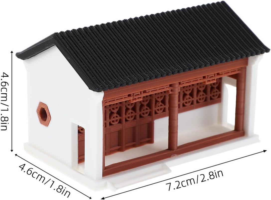 Chinese Style Miniature Pagoda Pavilion Figurine for Bonsai Landscaping | Pla Build, Realistic Detailing, Compact Form, Aquarium Decoration and DIY Craft