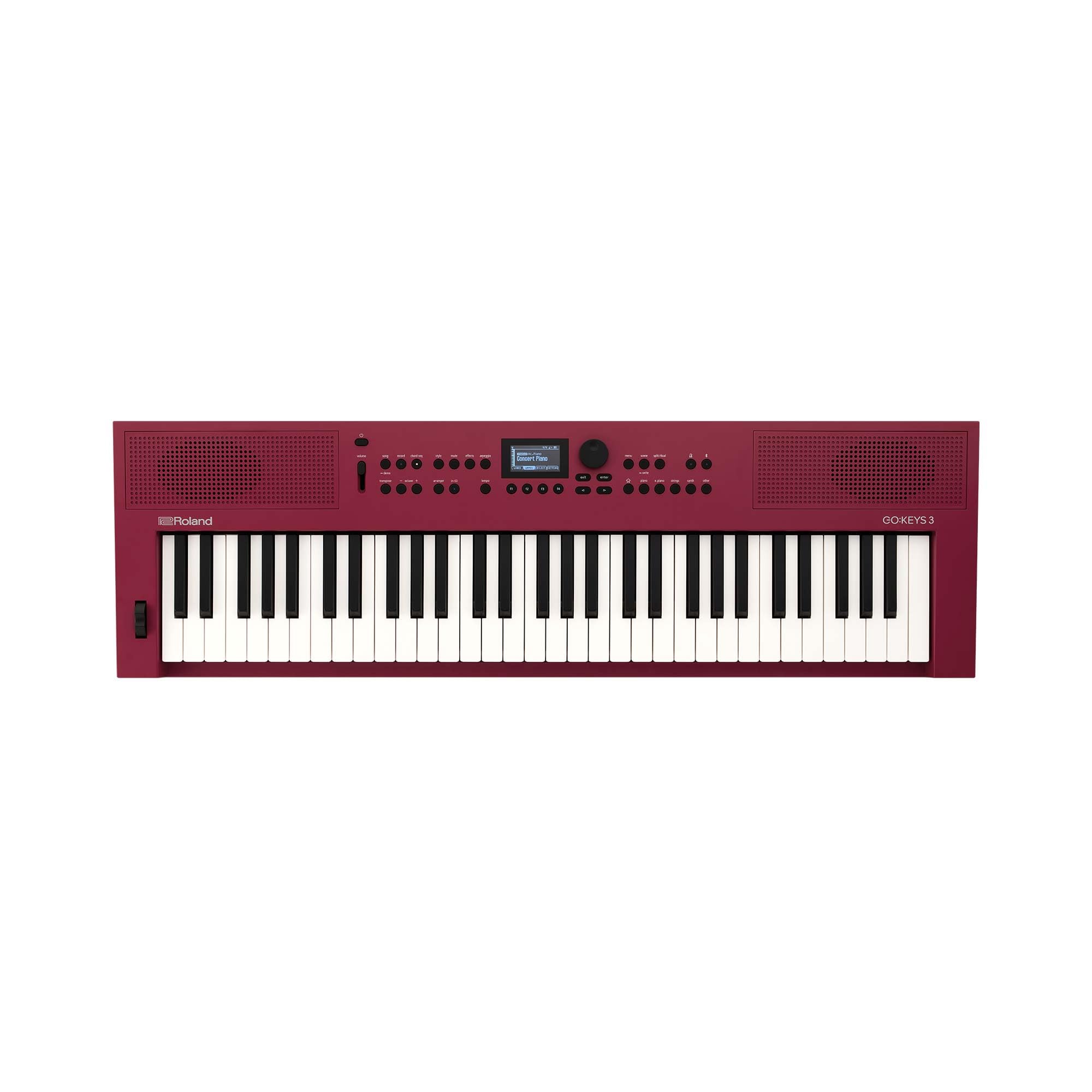 Roland GO:KEYS 3 Music Creation Keyboard | 61 Tasten | ZEN-Core Engine mit über 1000 internen Sounds | Integrierte Stereolautsprecher | Bluetooth Audio/MIDI für Musikstreaming - Dark Red