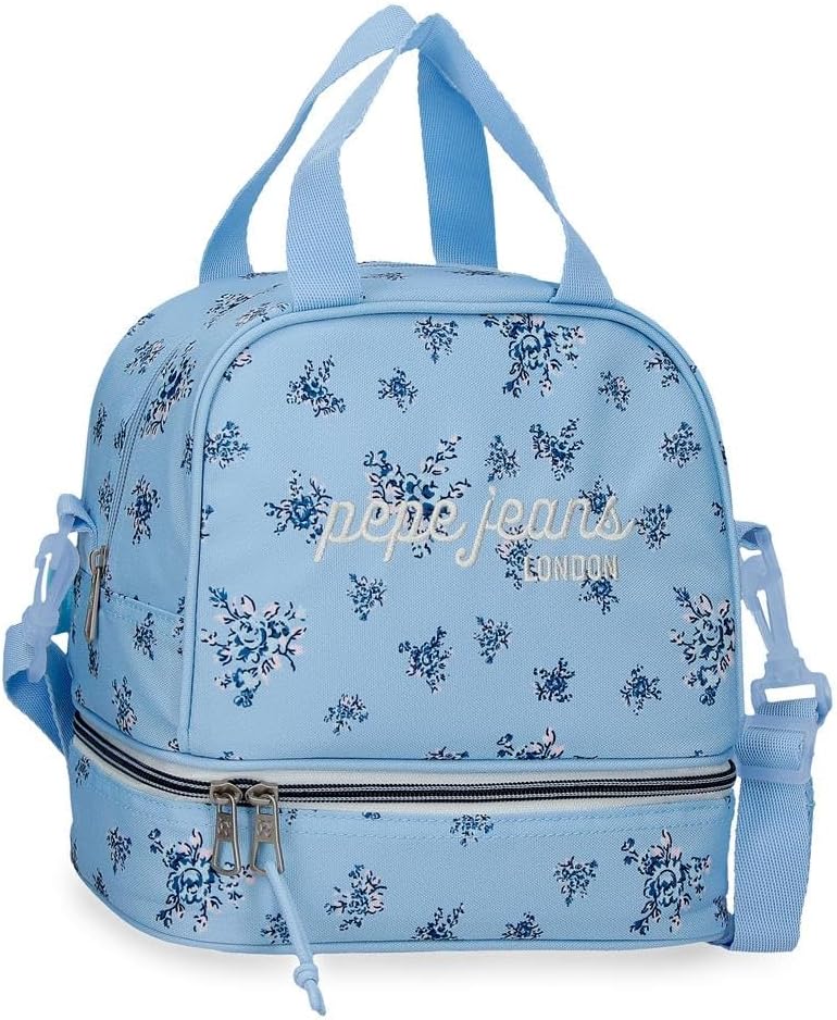 Pepe Jeans Olivia Bum Bag and Shoulder Bag Light Blue Multiple Compartments Polyester Joumma Bags, shoulder bag for groceries, One Size, shoulder bag for groceries