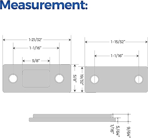 Miniatura 4 de Paquete de 8 imanes de puerta de gabinete ultra finos para pegar en el gabinete magnético para mantener el cajón cerrado, cierres magnéticos de