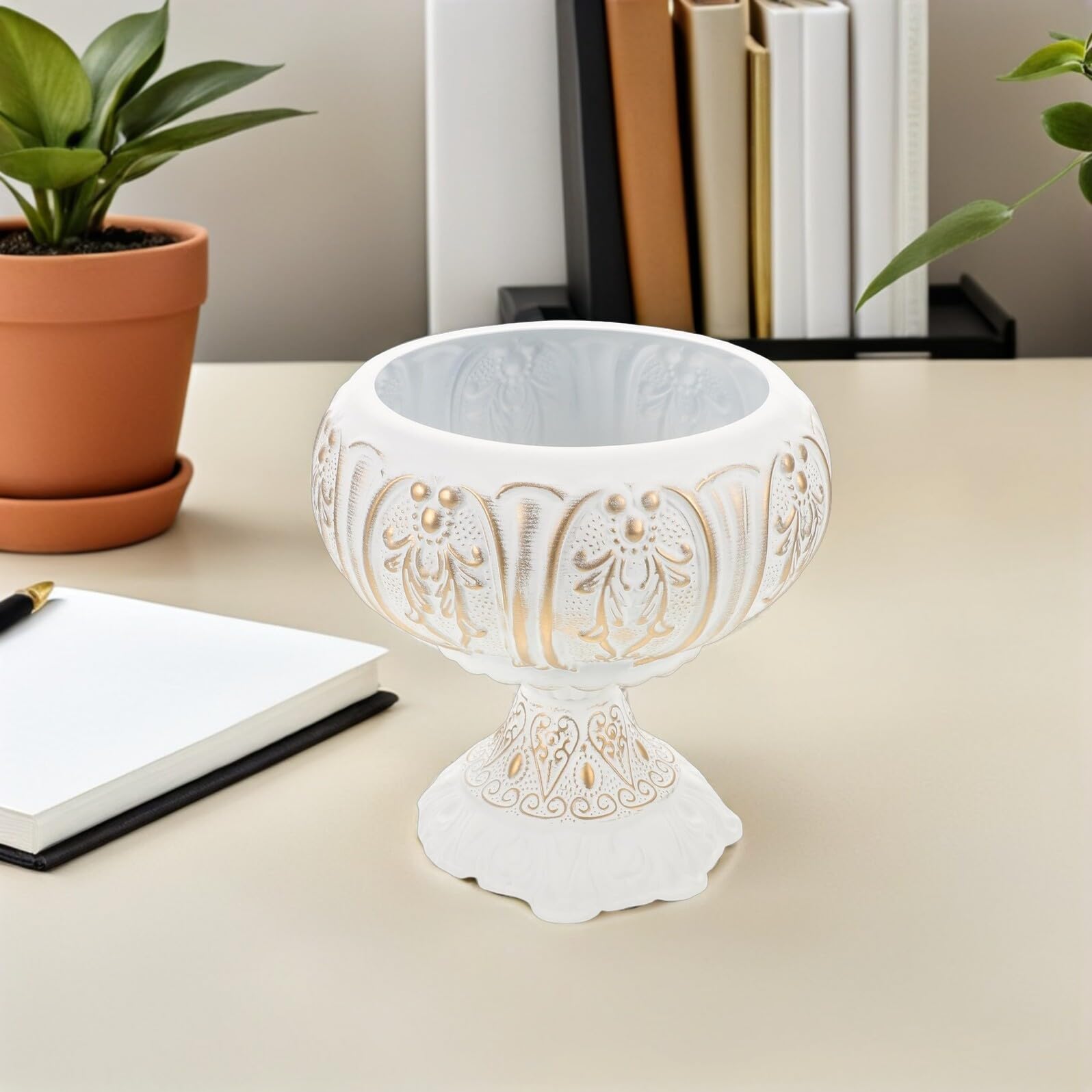 Abaodam Pot de Fleurs à Large Ouverture en Fer Blanc D'extérieur