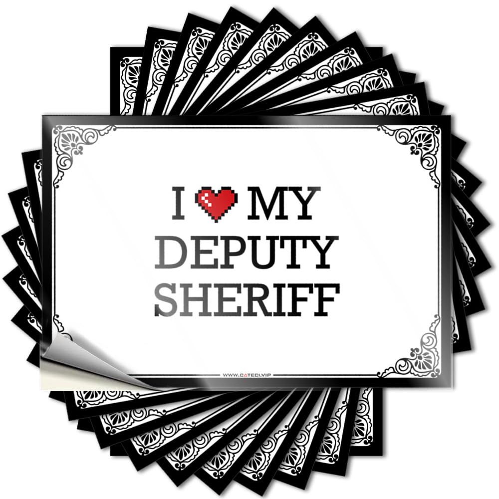 Decal - Vintage Bottle I Love My Deputy Sheriff for Christmas Outdoor Decorations for Patio(12X18CM)
