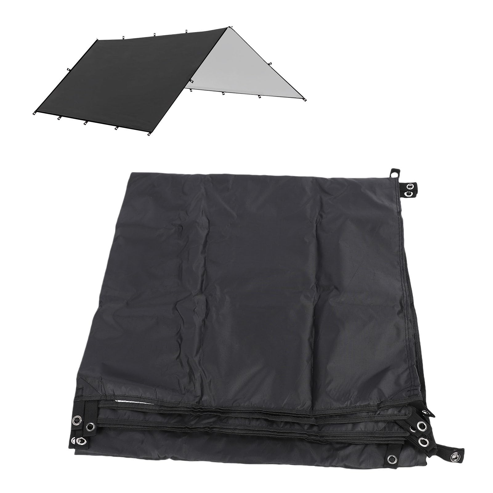 Telo Amaca Portatile, Tenda da Campeggio Multifunzionale Impermeabile con Picchetti da Terra e Corde Antivento, Adatto per Escursioni e Viaggi con Zaino in spalla. (S)