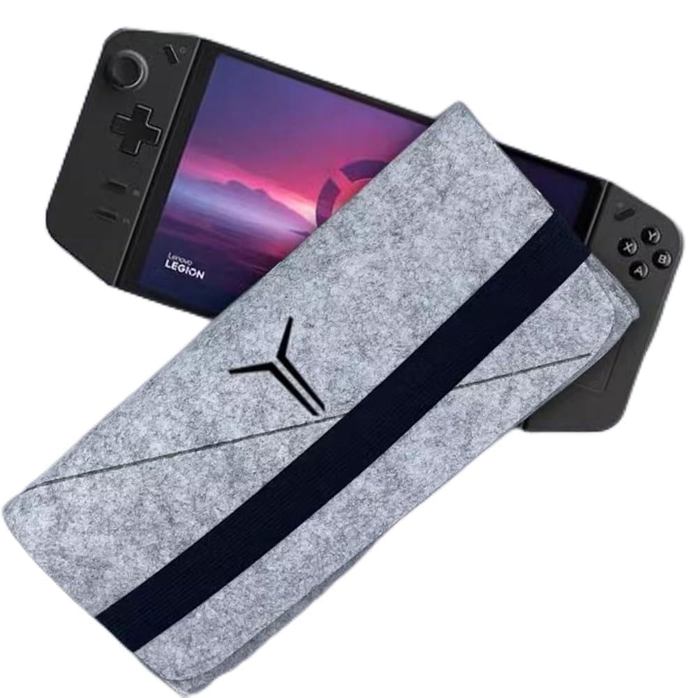 Szaerfa Carrying Case for Lenovo Legion go,Portable Travel Bag Ultra Slim Felt Pouch for Game Console Accessories, Shockproof Protective Storage Cases for Controller Handheld (Gray)