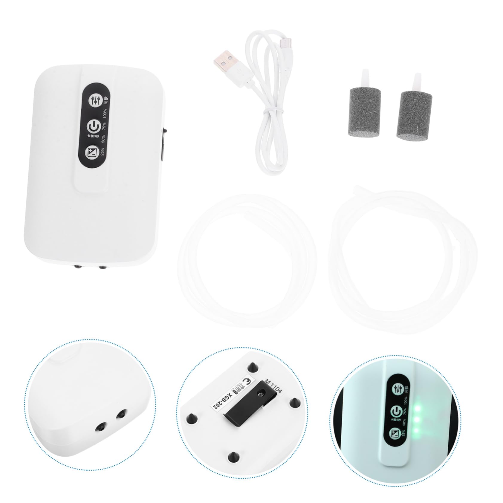 ibasenice 1 Set Powered Aquarium Oxygen Pump Fish Pump with Dual Outlet for Enhanced Oxygenation Portable Design for Easy Installation and Use