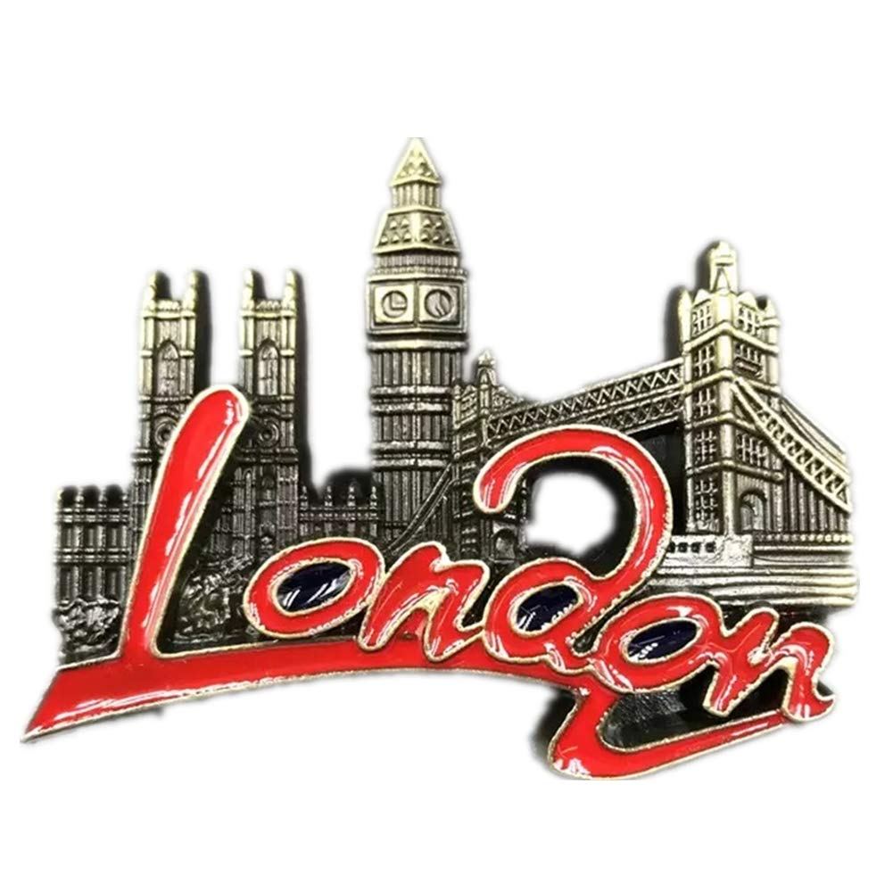 London England Fridge Magnet World City 3D Metal Strong Souvenir Tourist Gift Chinese Magnet Hand Made Craft Creative Home and Kitchen Decoration Magnetic Sticker (England)