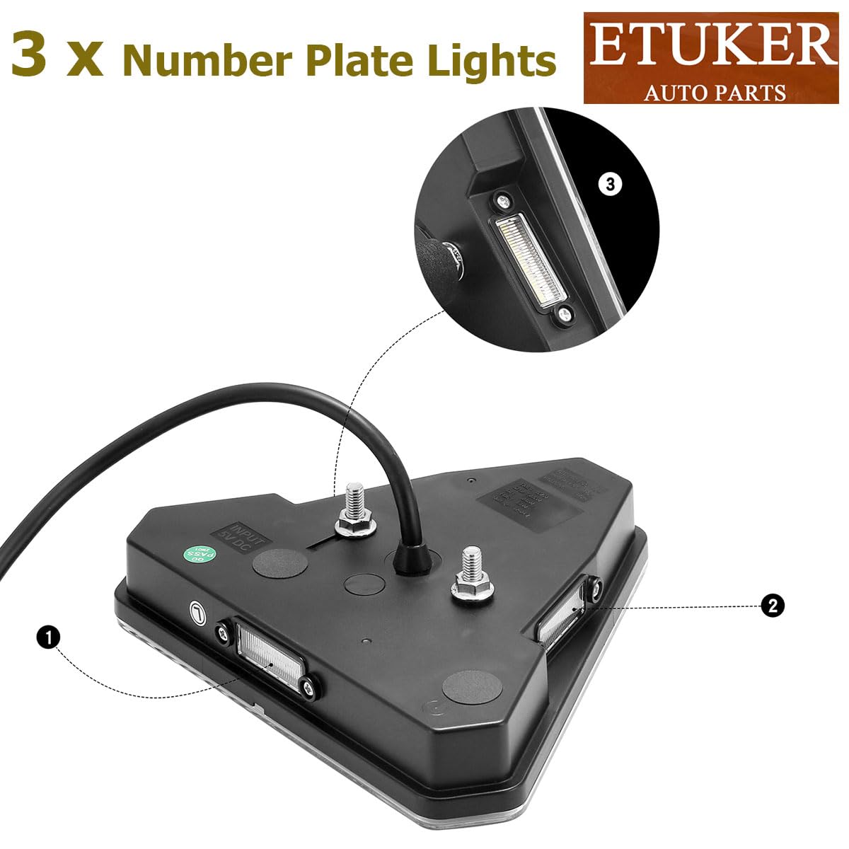 2x Anhänger Rückleuchten Led 6Funktion 12v24v Wasserdicht ECE R10 EMC LED Nebelschlussleuchten Rot für PKW Traktor Landwirtschaftliches KFZ Caravan Reflektor Rotes Dreieck