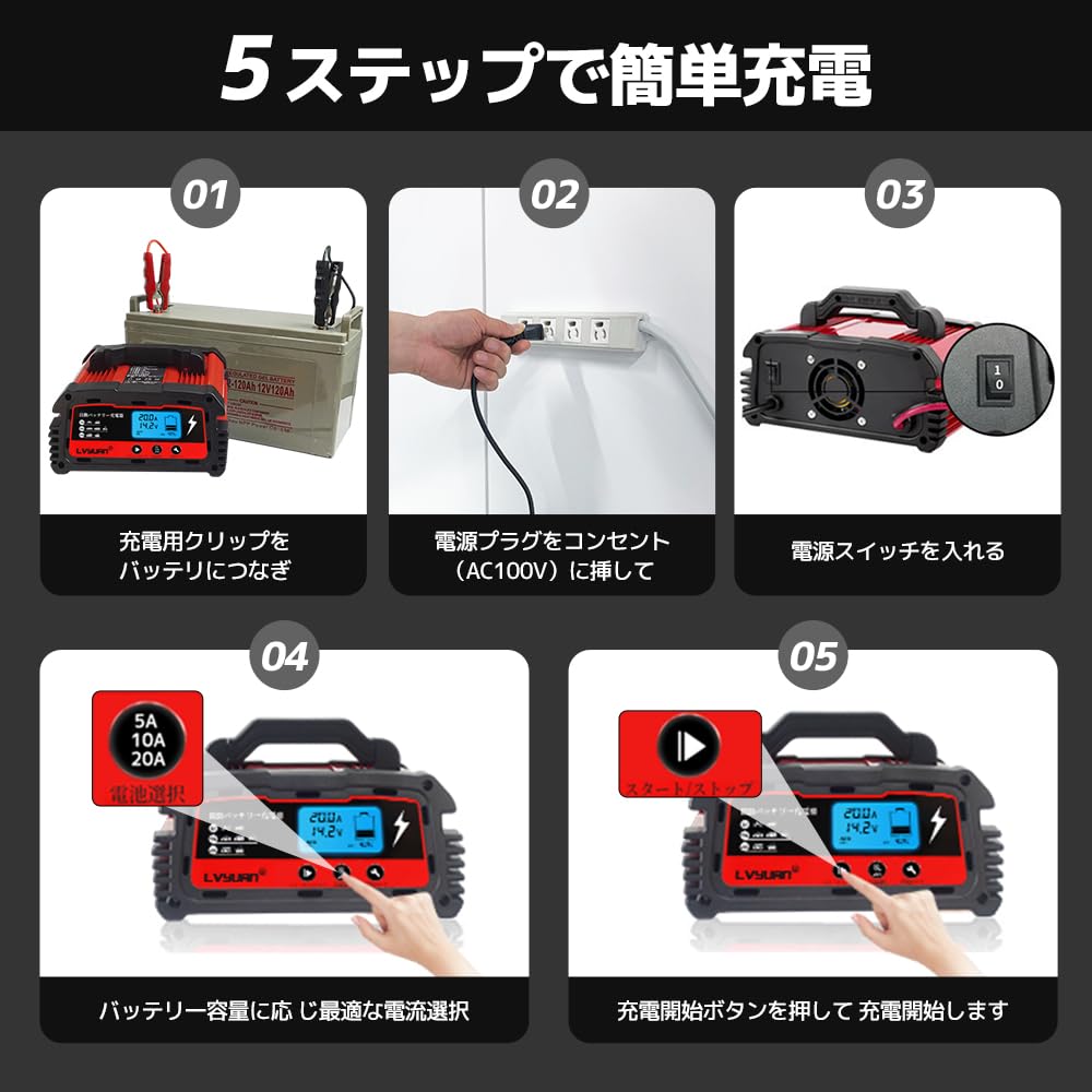 復活モード　リョクエン　パルス充電　パルスバッテリー充電器 DC200Plus 復活モード リョクエン パルス充電 パルスバッテリー充電器
