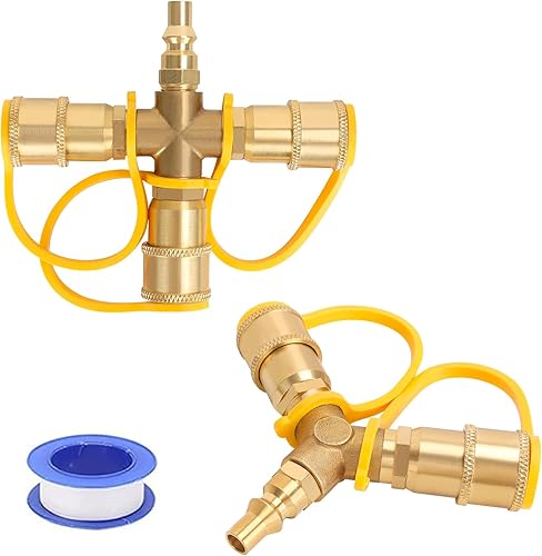 Divisor de conexión rápida de propano RV de 14 de pulgada, divisor de propano en Y de propano de 2 vías y 3 vías con válvula de cierre para remolque disponible en Yaxa Venezuela