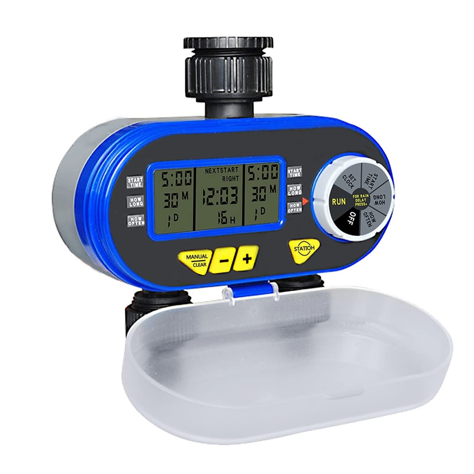 Valvola dell'acqua intelligente Spegnimento Timer per irrigatore da giardino a due uscite Timer elettronico digitale per acqua Elettrovalvola Controller per irrigazione da giardino Telecomando WIFI