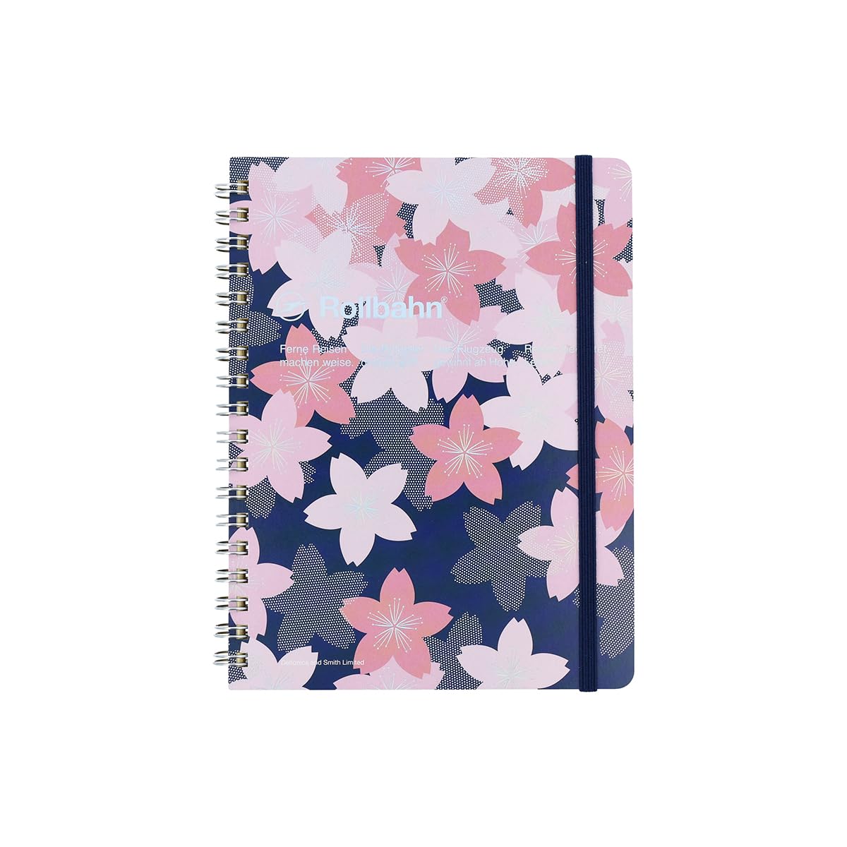 Rollbahn Pocket Note Cherry Blossom L Dark Blue 5.6x7.2in Japan