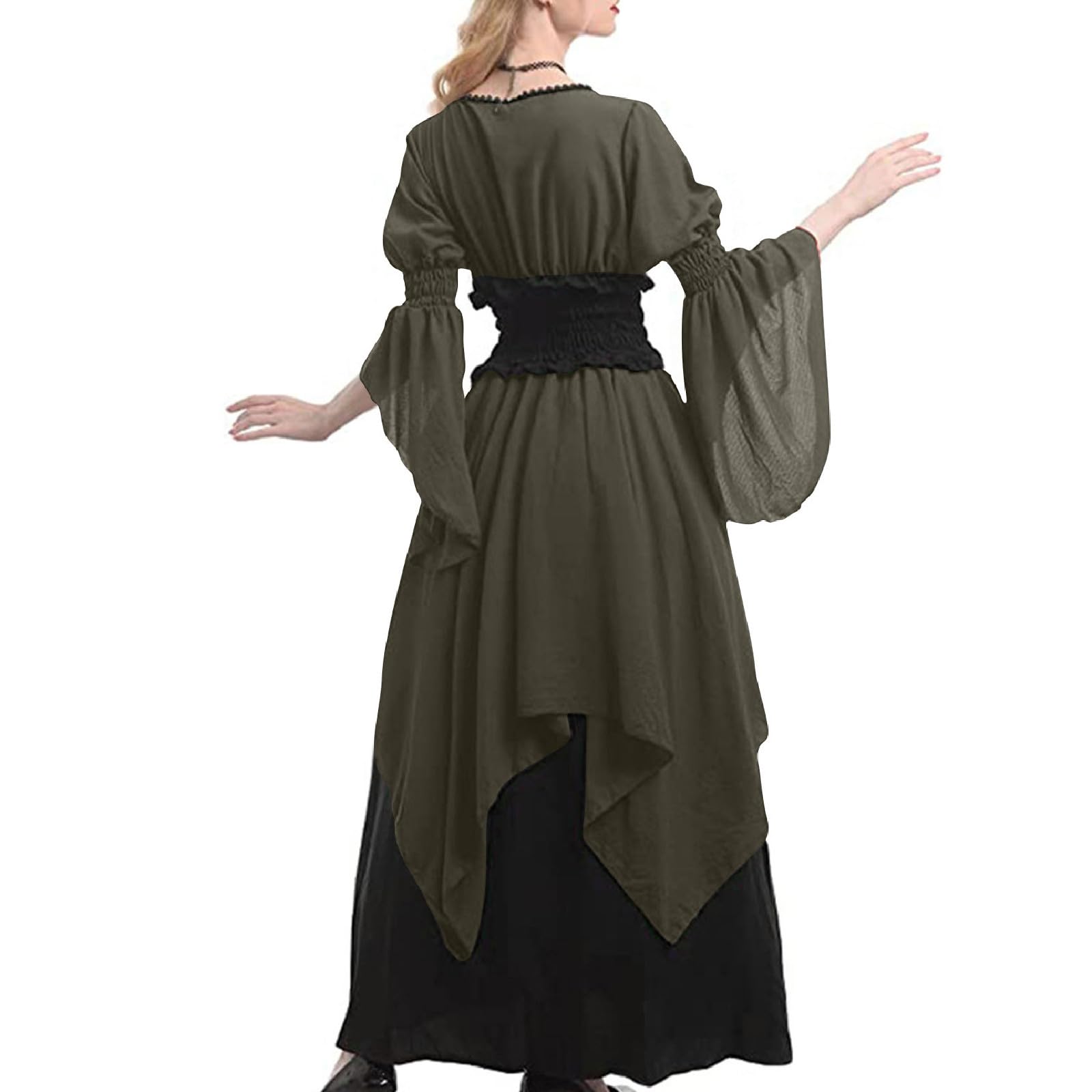 Mittelalter Kleid Damen Renaissance Kostüm Gothic Cosplay Kleidung Maxi | Retro Corsagenkleid, Faschingskostüm, Korsett Kleid,Steampunk Outfit,Viktorianisches Kostüme, für Cosplay Karneval Halloween