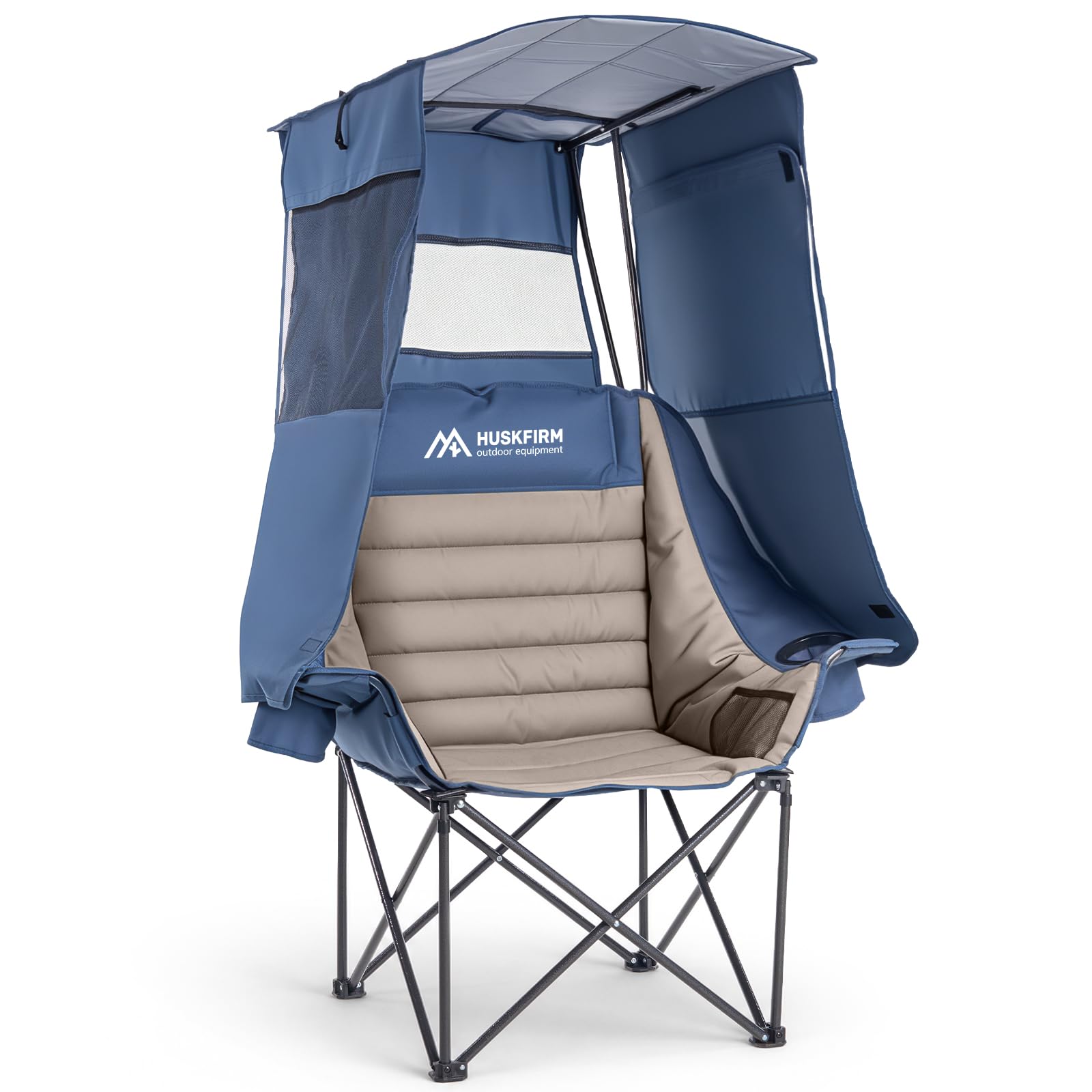 View 1 of ***has a "Broken Leg"***
Huskfirm Camping Chair with Canopy Shade, Folding Chair with Canopy Blue